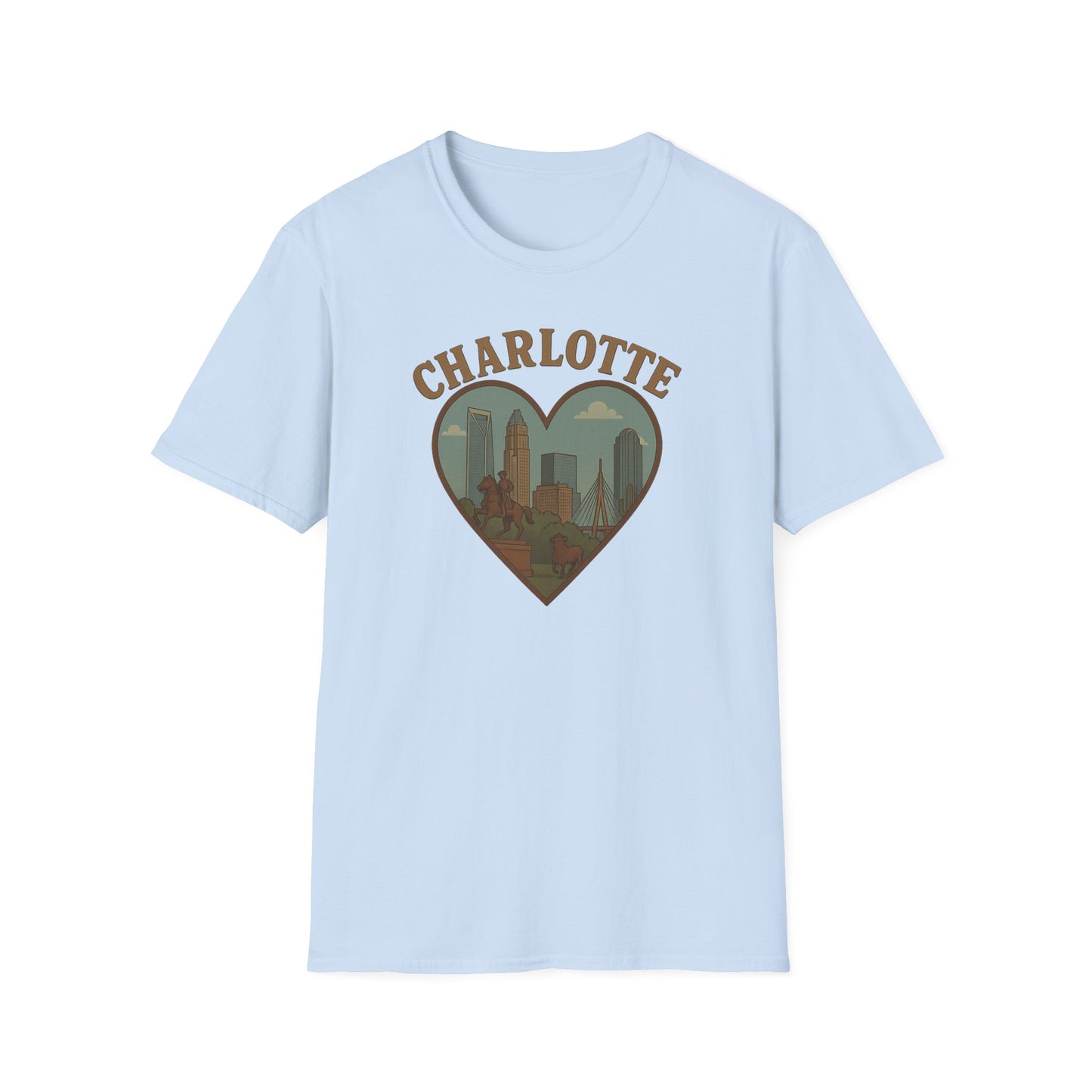 Fall in Love with Charlotte Unisex T-Shirt - Heartfelt City Skyline Style!