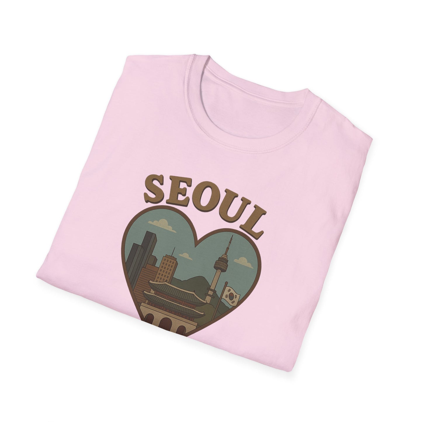 Love Seoul Heart T-Shirt for Wanderlust Enthusiasts with Soft Unisex Fit