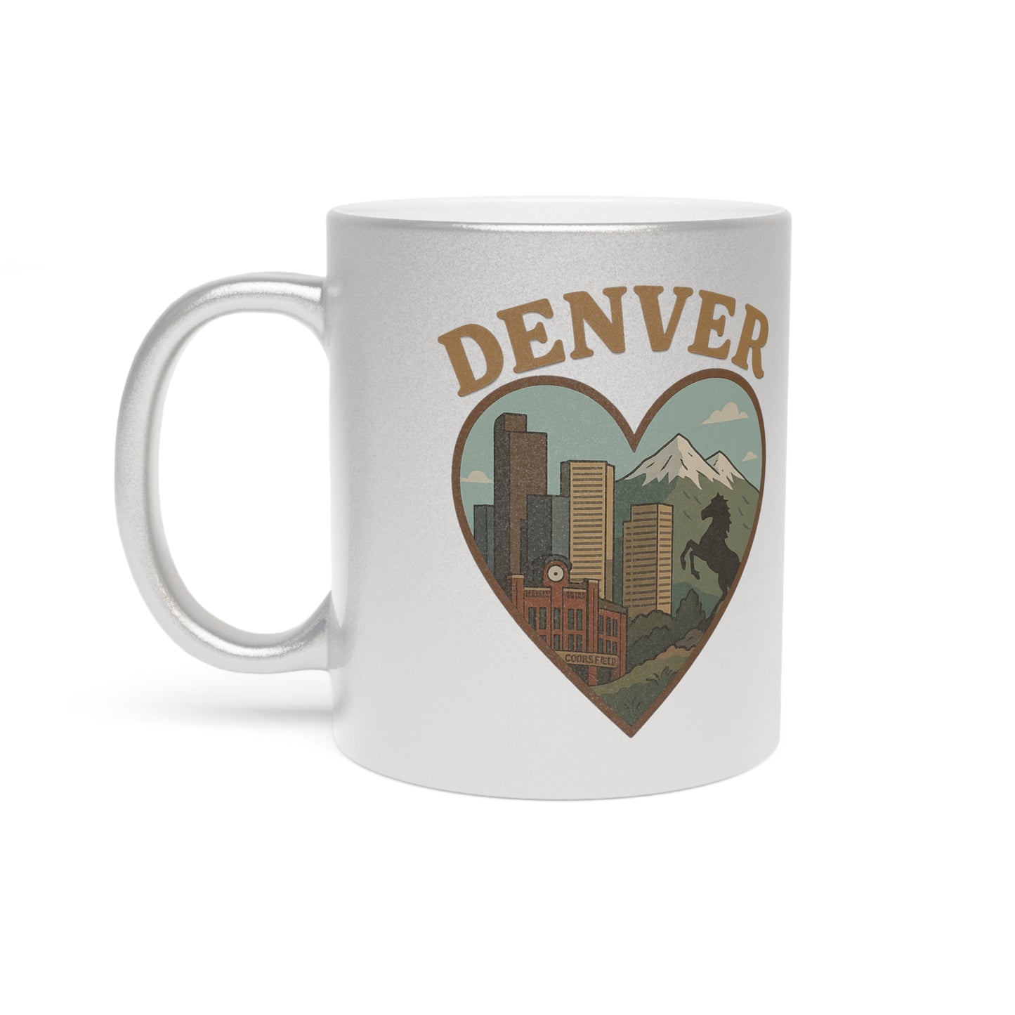 Discover Mile High Bliss with a Metallic Mug that Shimmers Denver Dreams
