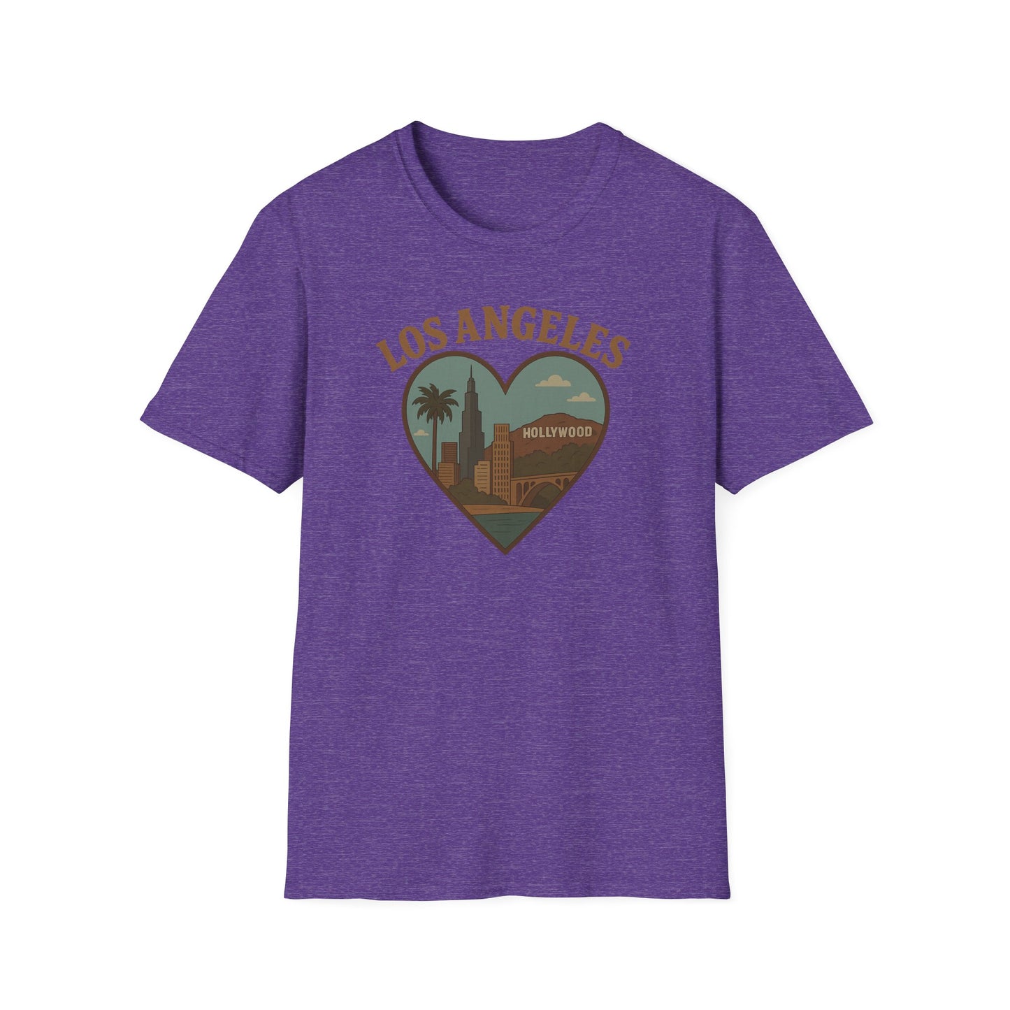 Feel the Love in Los Angeles with this Unisex Soft Cotton Hollywood T-Shirt
