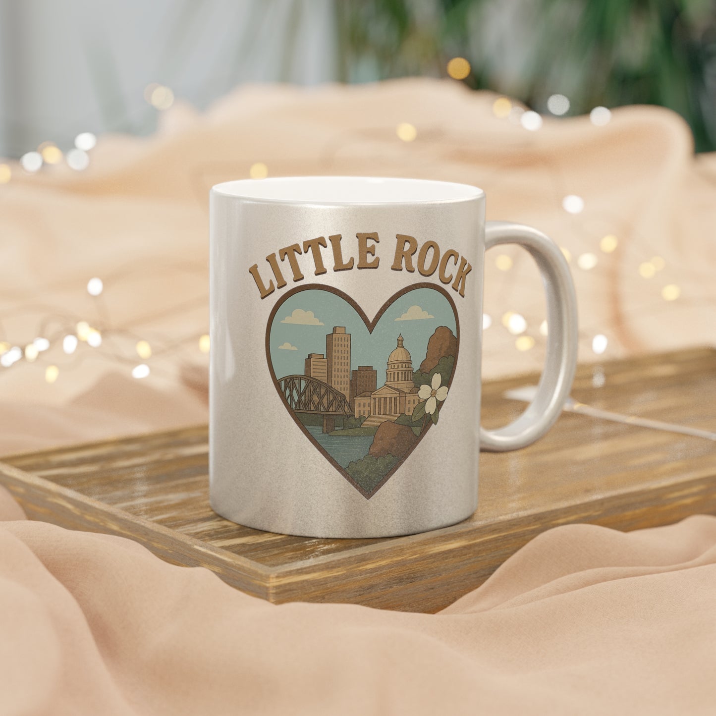 Gilded Little Rock Love Mug: Embrace Metallic Elegance & Urban Vibes