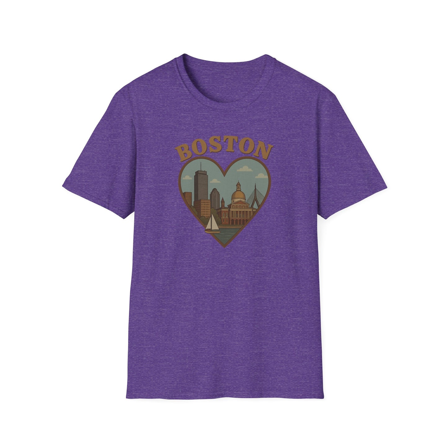 Embrace Boston Love with this Heartfelt Skyline Graphic T-Shirt