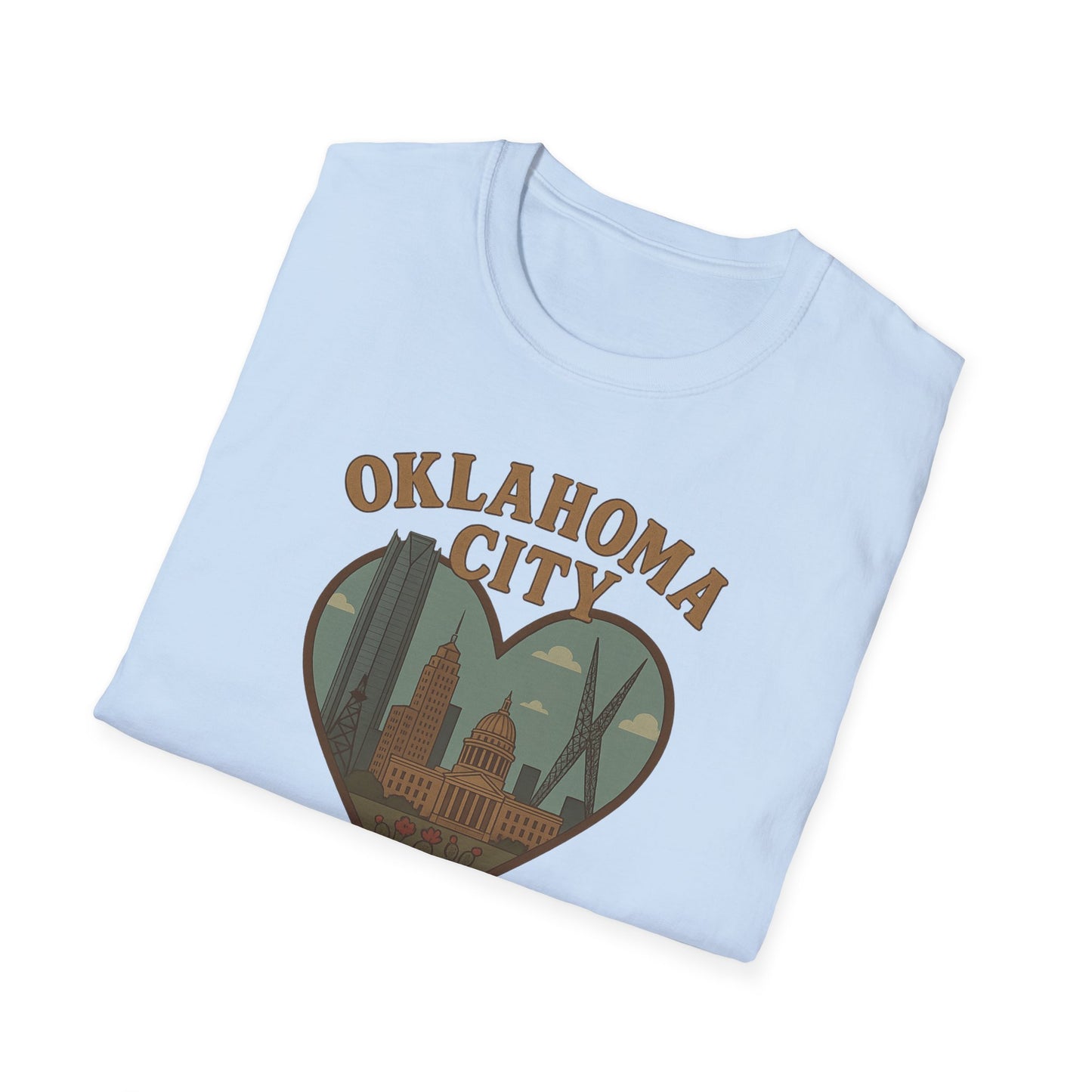 Fall Head Over Heels for Oklahoma City with This Soft Unisex Skyline Tee
