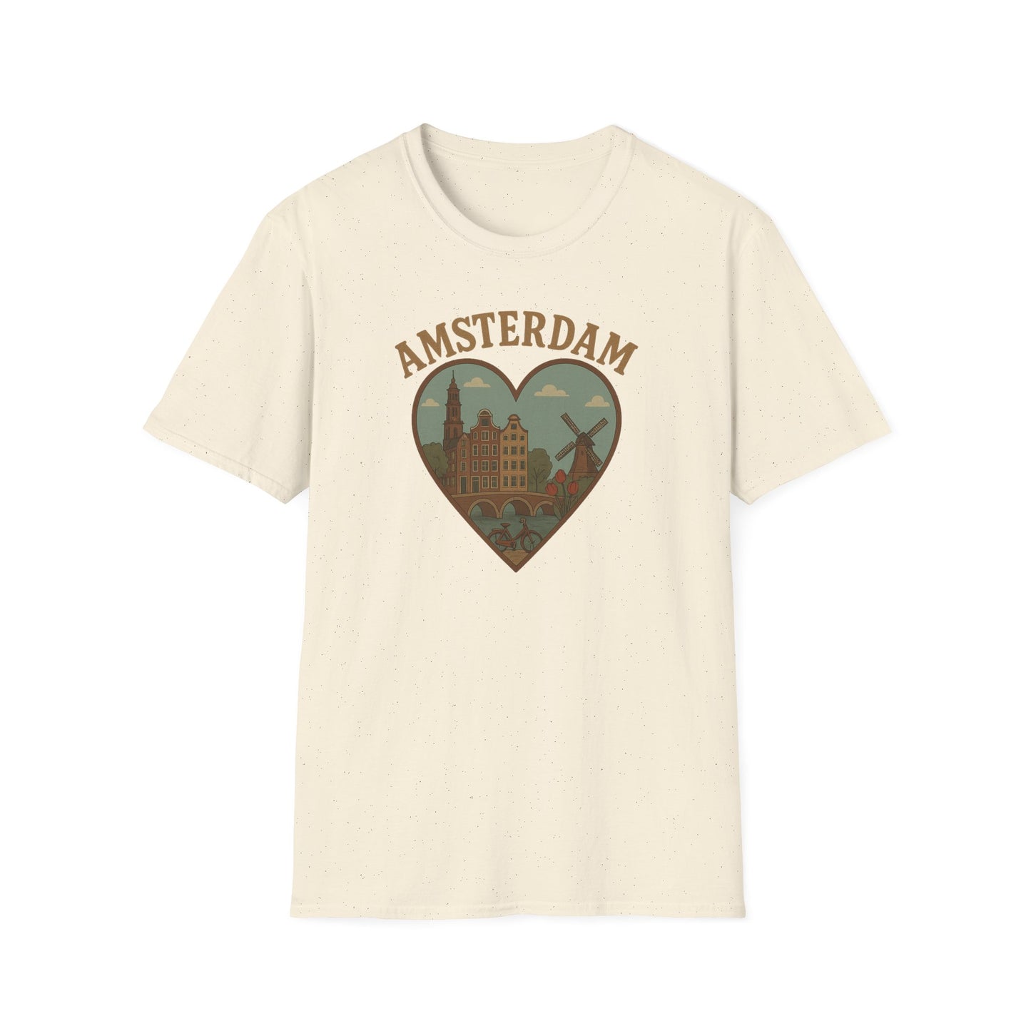Fall in Love with Amsterdam: Unisex Soft T-Shirt for Travel Enthusiasts