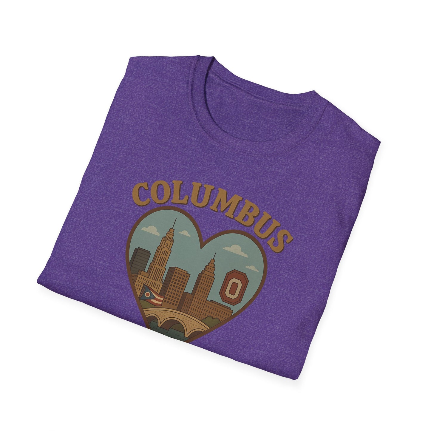 Fall in Love with Columbus: Unisex T-Shirt Celebrating Skyline, Bridges & Ohio Pride