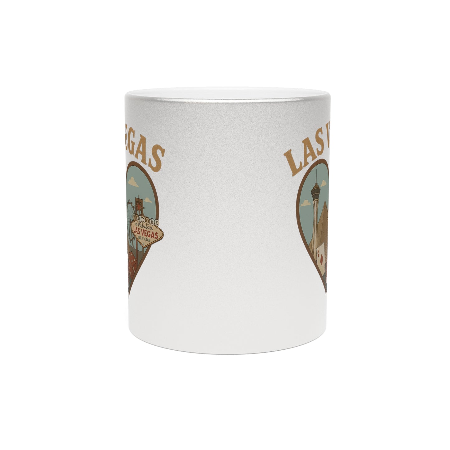 Dazzling Las Vegas Metallic Mug: Sip in Silver or Gold Splendor!