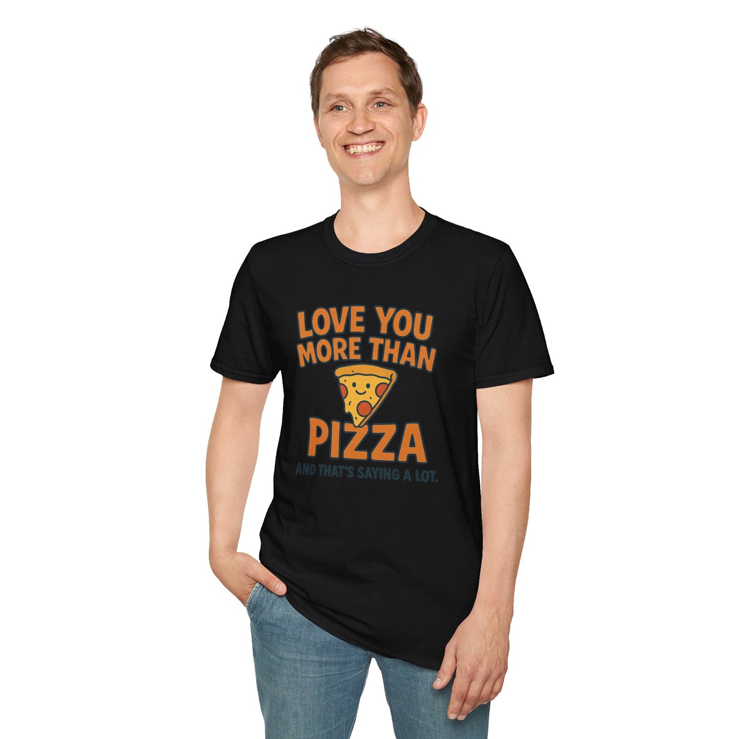 Pizza Love Proclamation: Cheesy Typography Design, Cartoon Food Humor Graphic