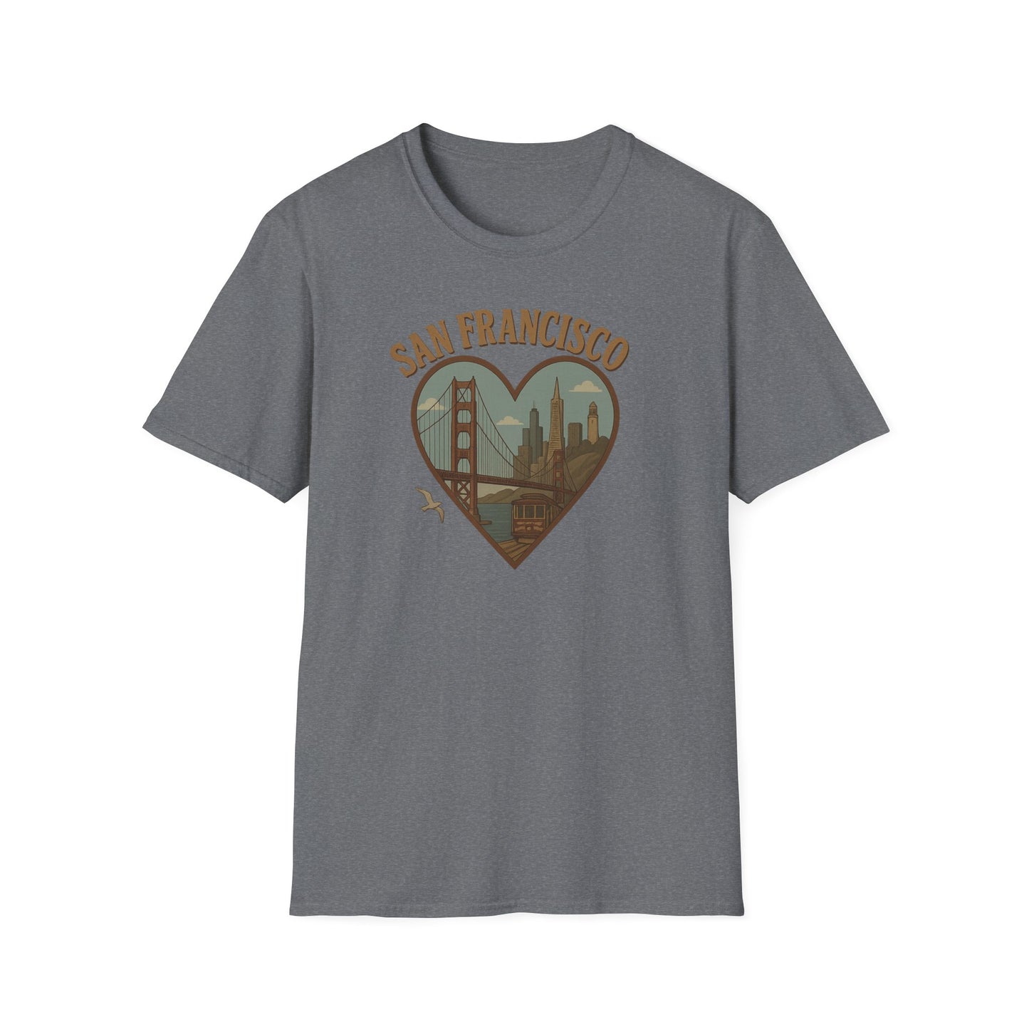 Capture Golden Bridge Vibes with Our San Francisco Heartbeat T-Shirt