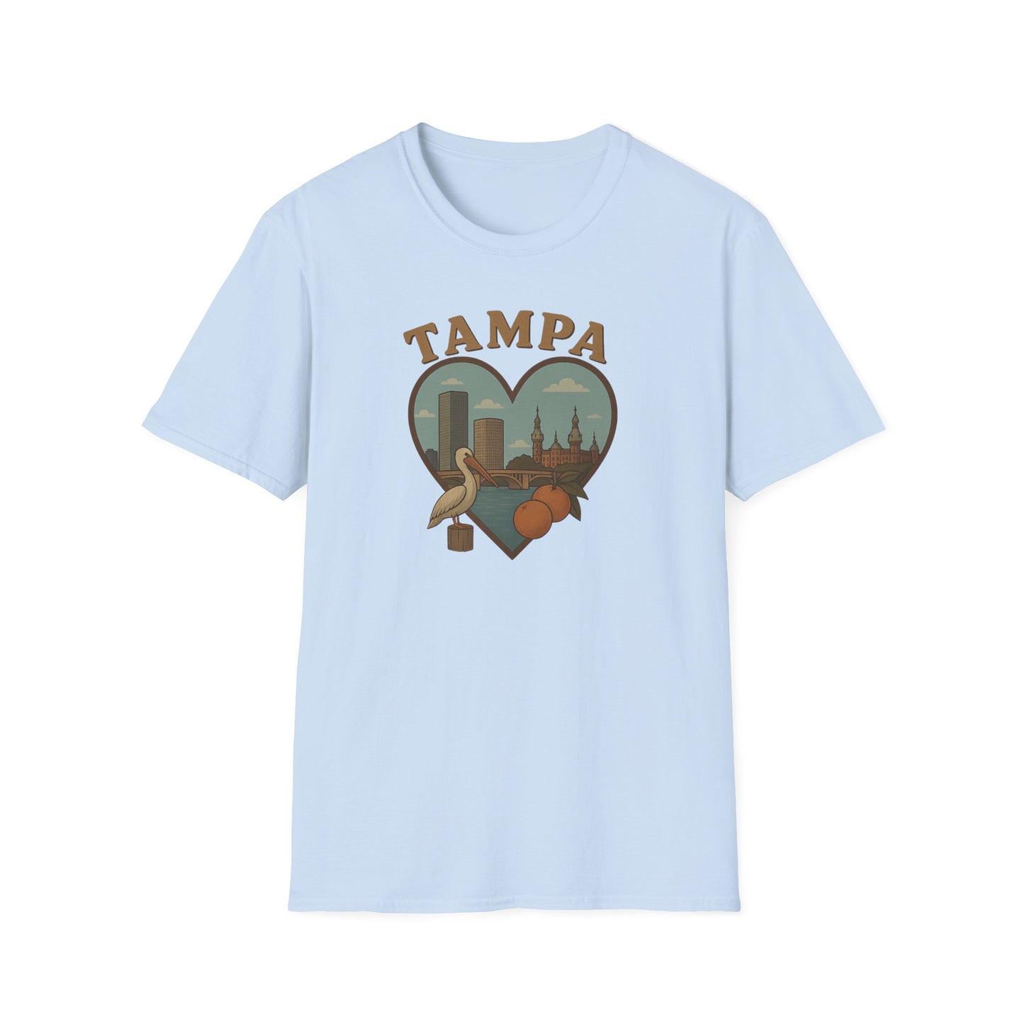 Sunshine, Oranges & Pelicans Unite: Tampa Dreamscape T-Shirt
