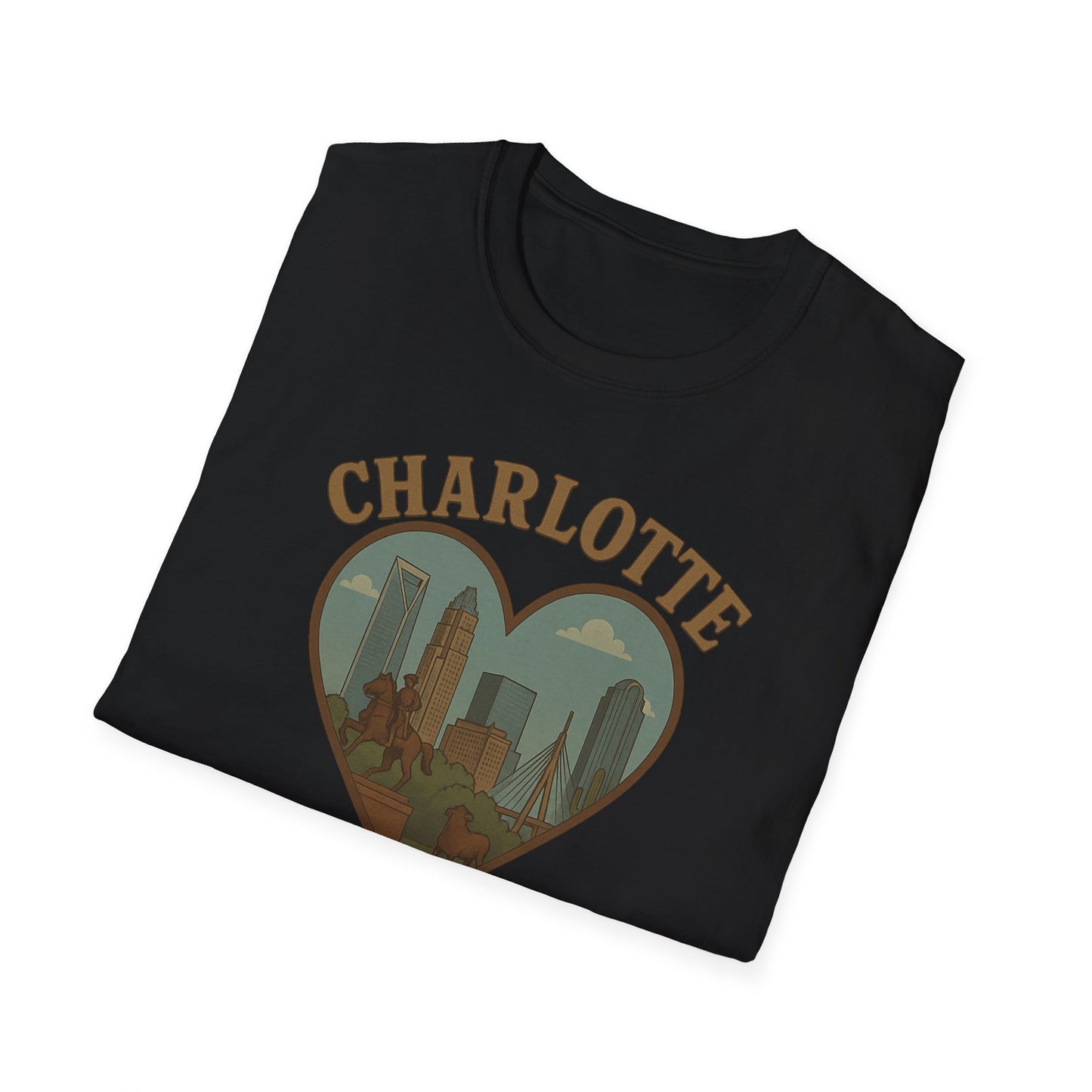Fall in Love with Charlotte Unisex T-Shirt - Heartfelt City Skyline Style!