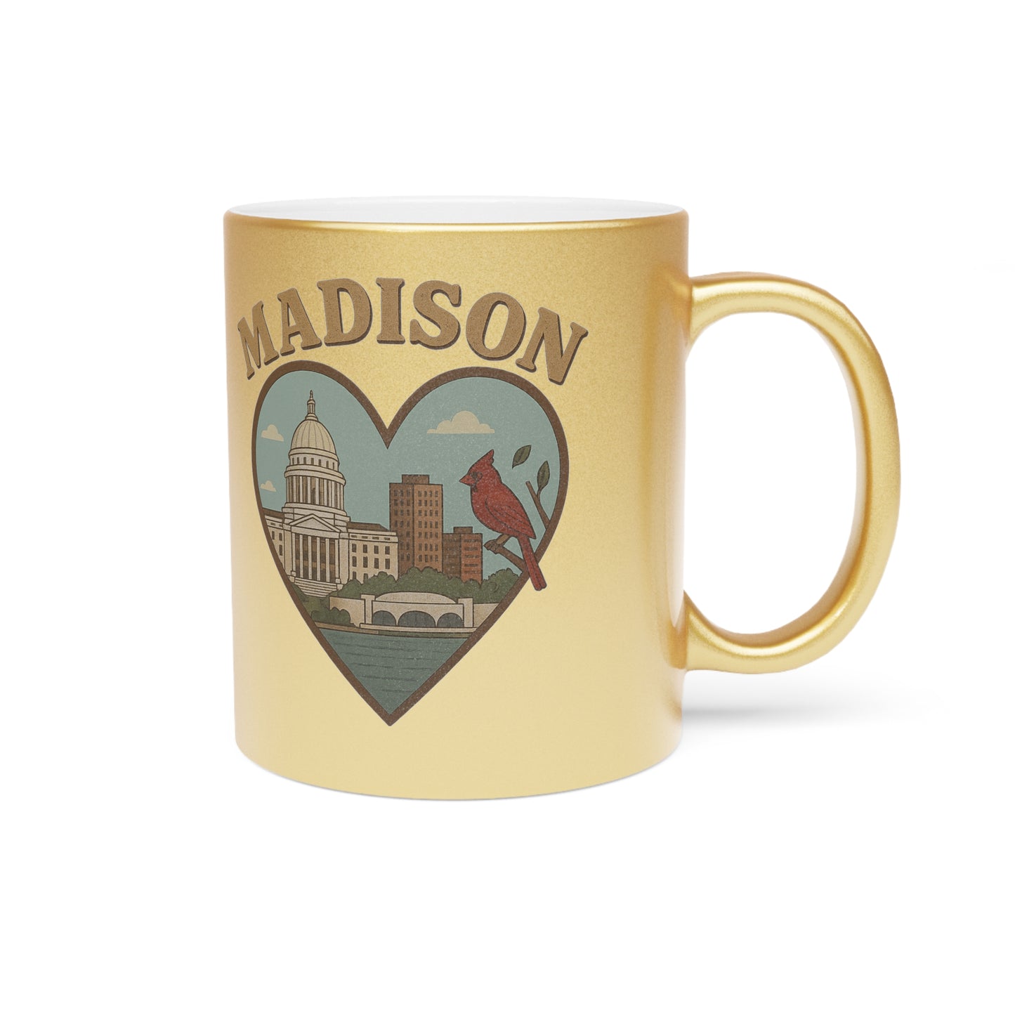 Sipping Serenity: Madison Metallic Mug with Bold Vintage Flair