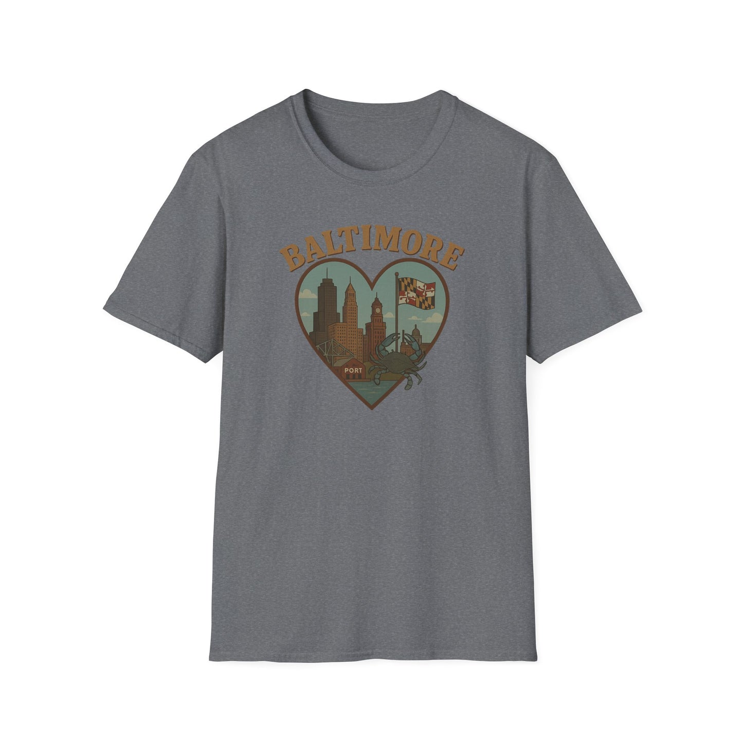 Show Your Love for Baltimore with This Iconic Soft Unisex Crab Heart T-Shirt!