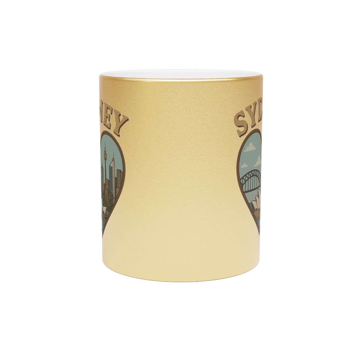 Sip Like an Aussie in Style with Our Bold Metallic Sydney Skyline Mug