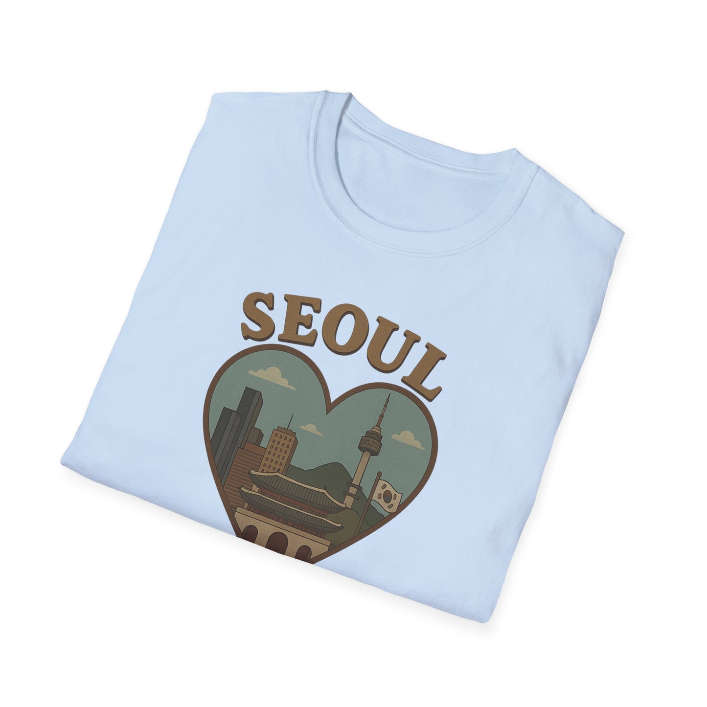 Love Seoul Heart T-Shirt for Wanderlust Enthusiasts with Soft Unisex Fit
