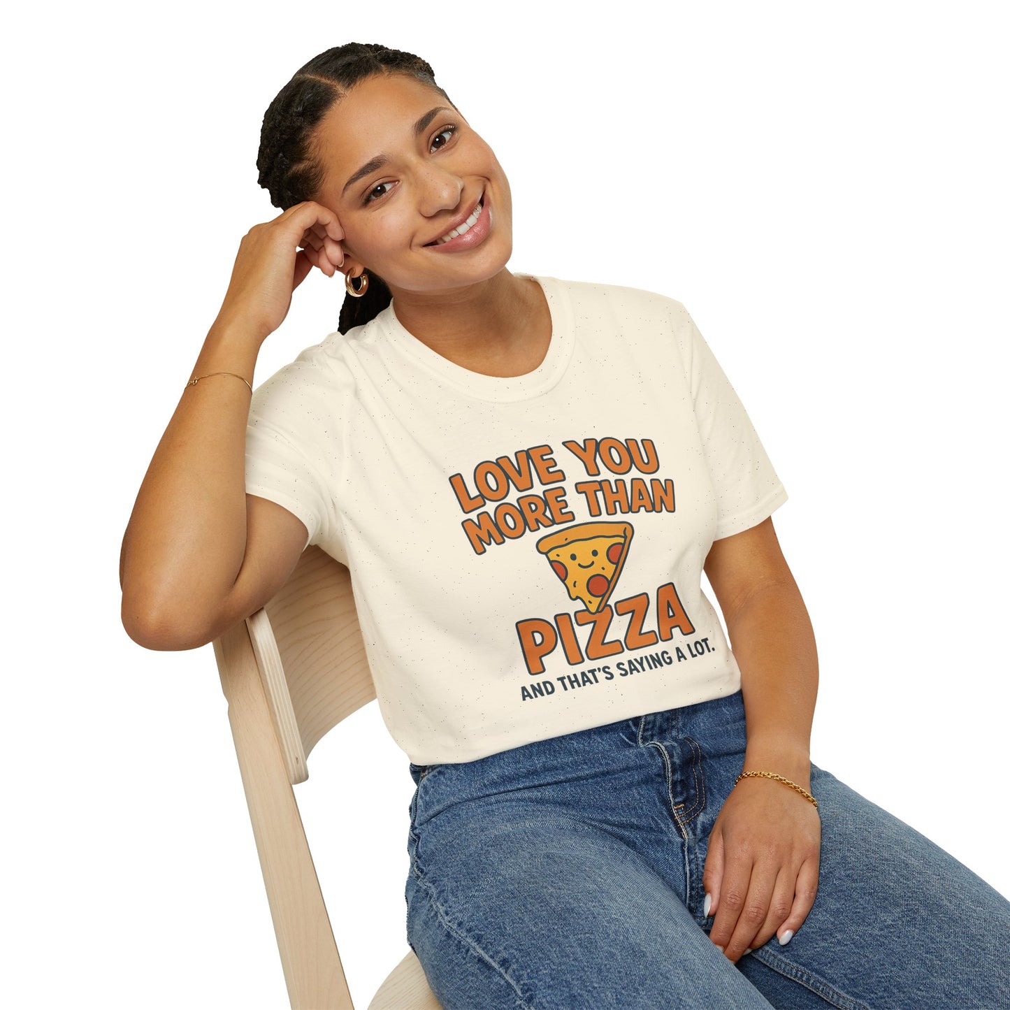 Pizza Love Proclamation: Cheesy Typography Design, Cartoon Food Humor Graphic