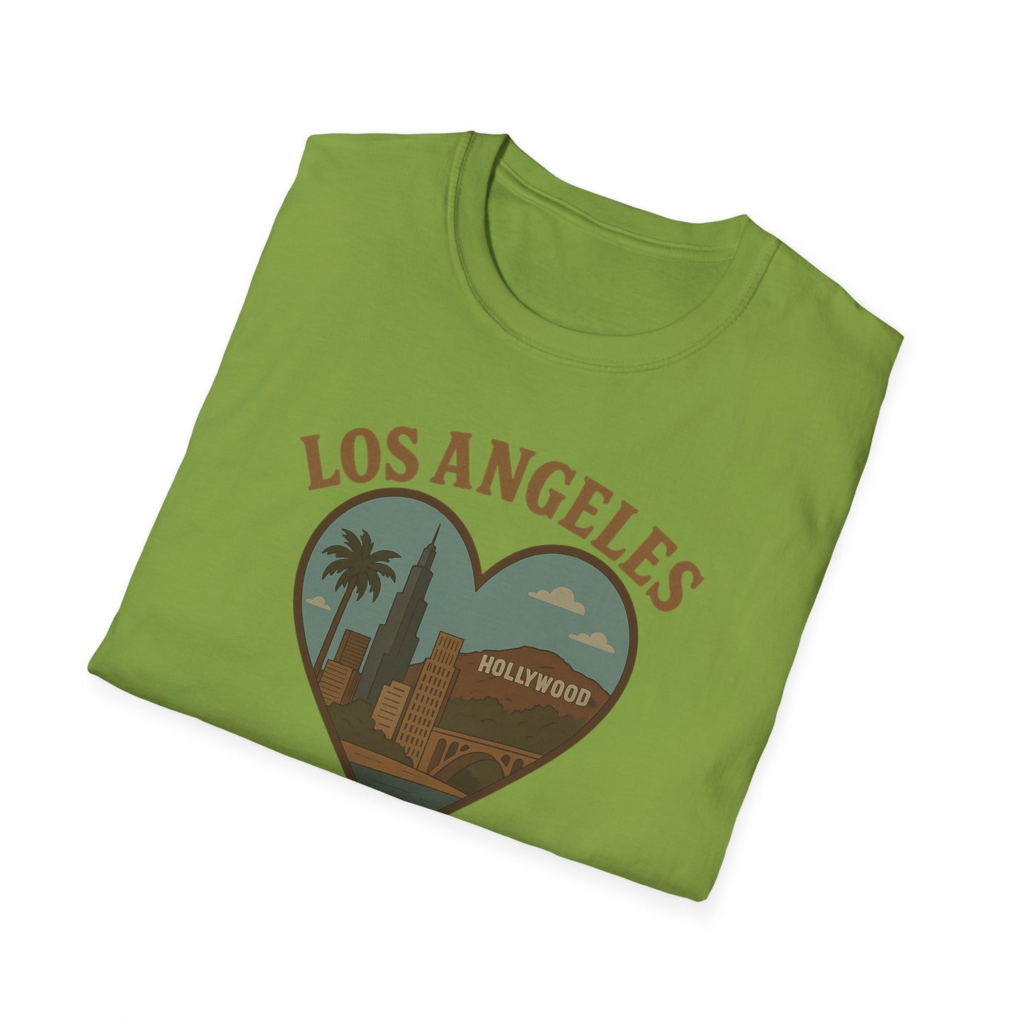 Feel the Love in Los Angeles with this Unisex Soft Cotton Hollywood T-Shirt