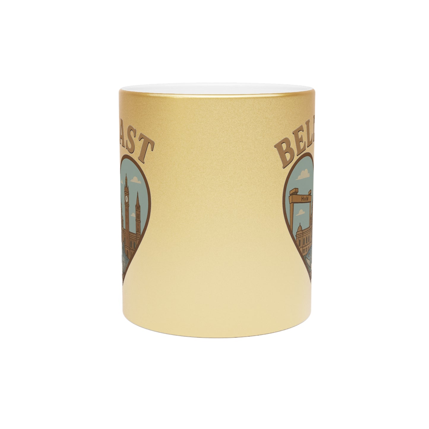 Sip the Majestic Belfast Skyline in a Glorious Metallic Mug!