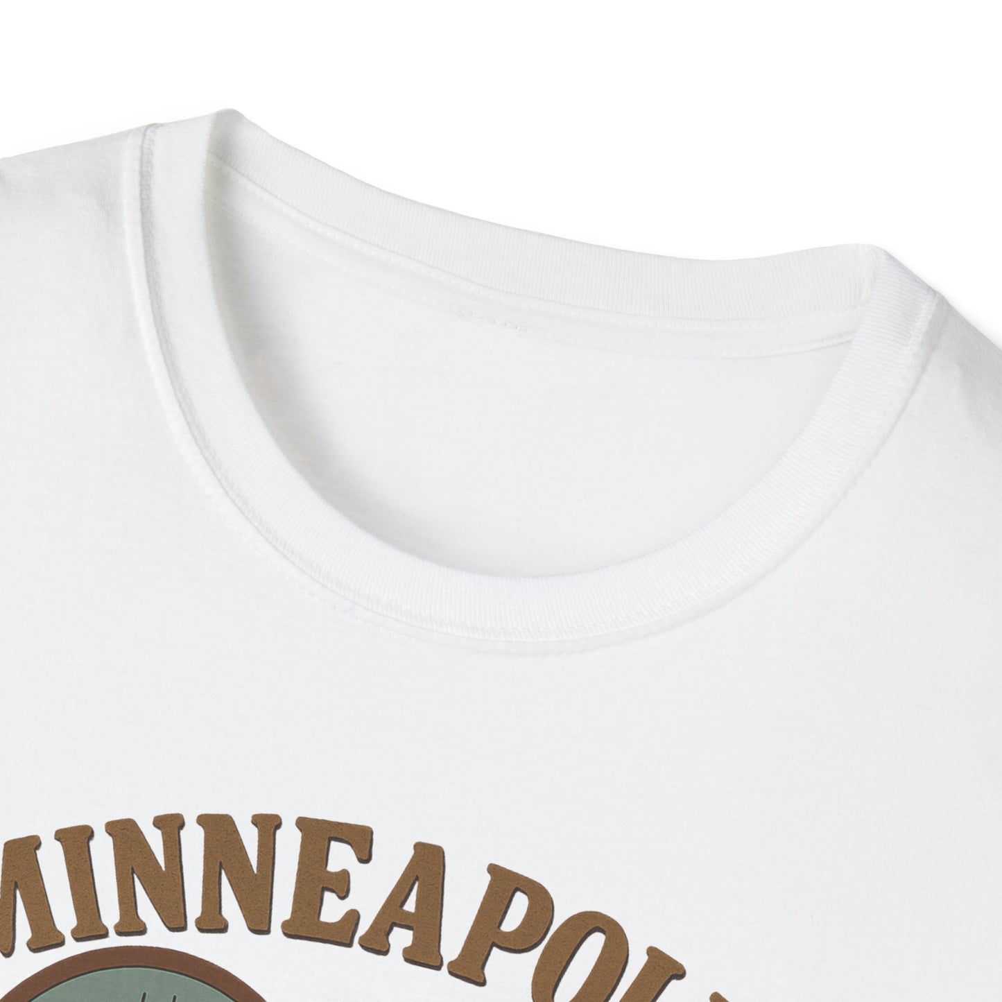 Fall in Love with Minneapolis: Retro Skyline T-Shirt with Whimsical Heart Design