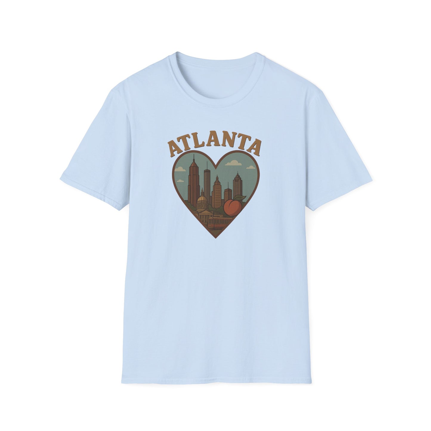 Fall in Love with Atlanta's Peachy Urban Charm on Gildan 64000 T-Shirt