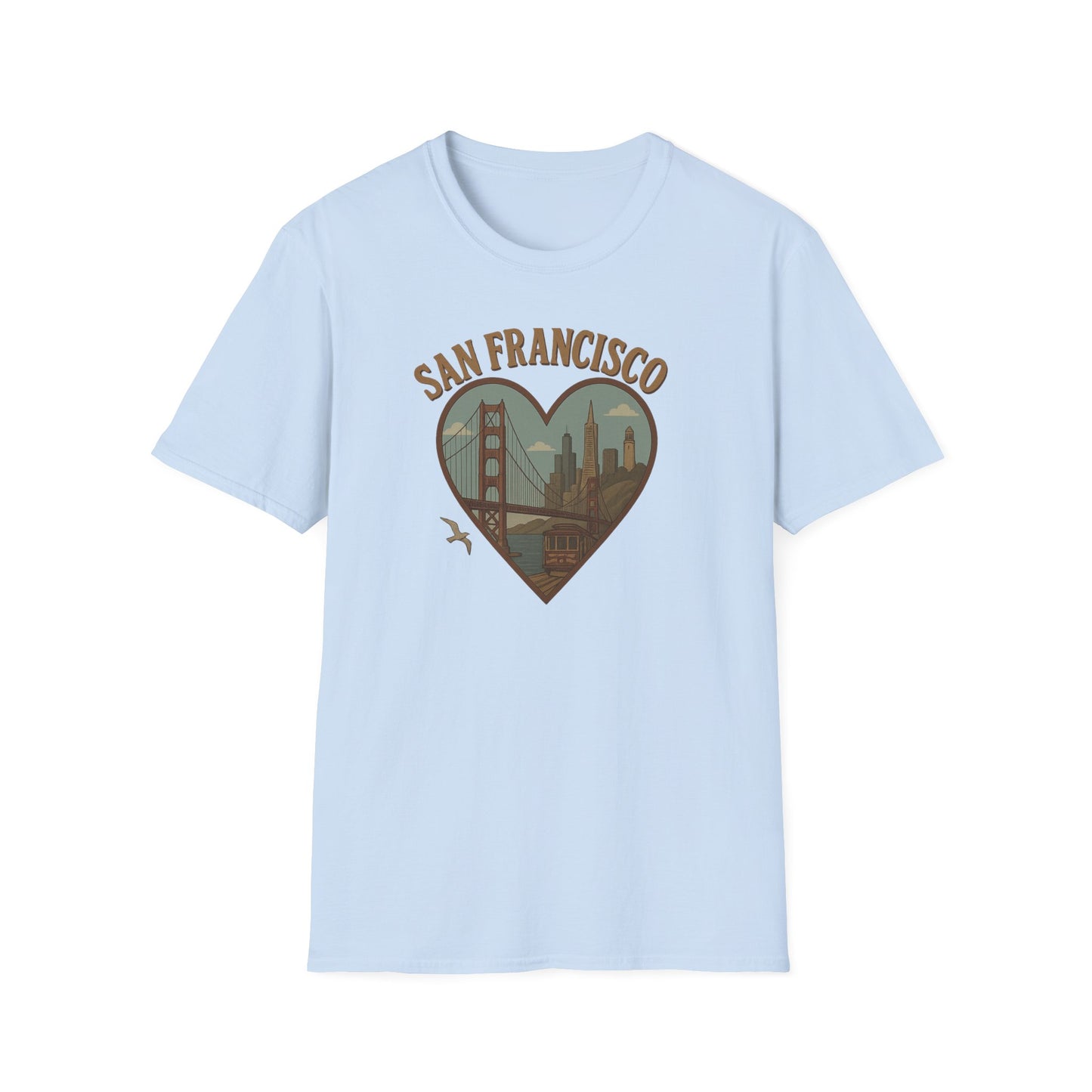 Capture Golden Bridge Vibes with Our San Francisco Heartbeat T-Shirt