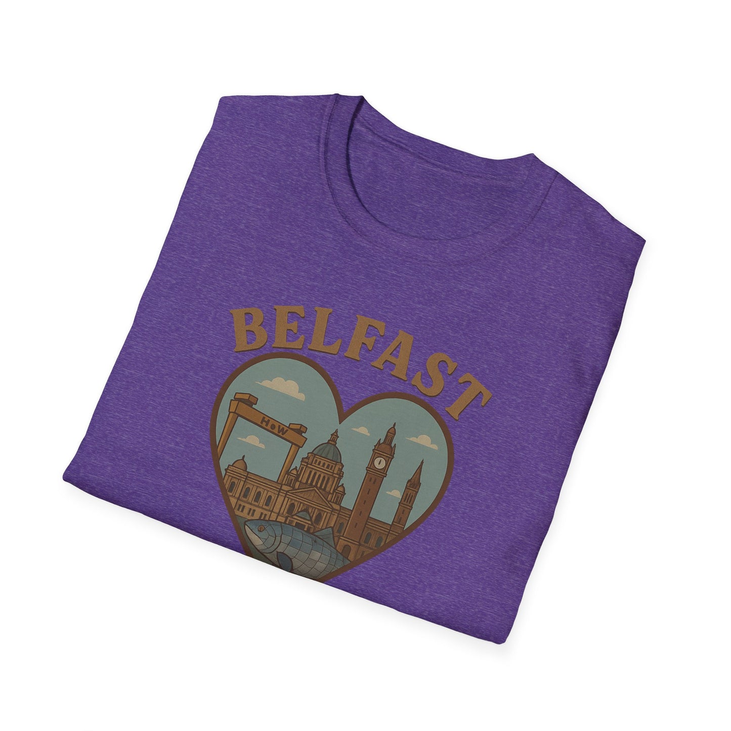 Fall in Love with Belfast: Unisex Soft T-shirt of Northern Ireland Charm!