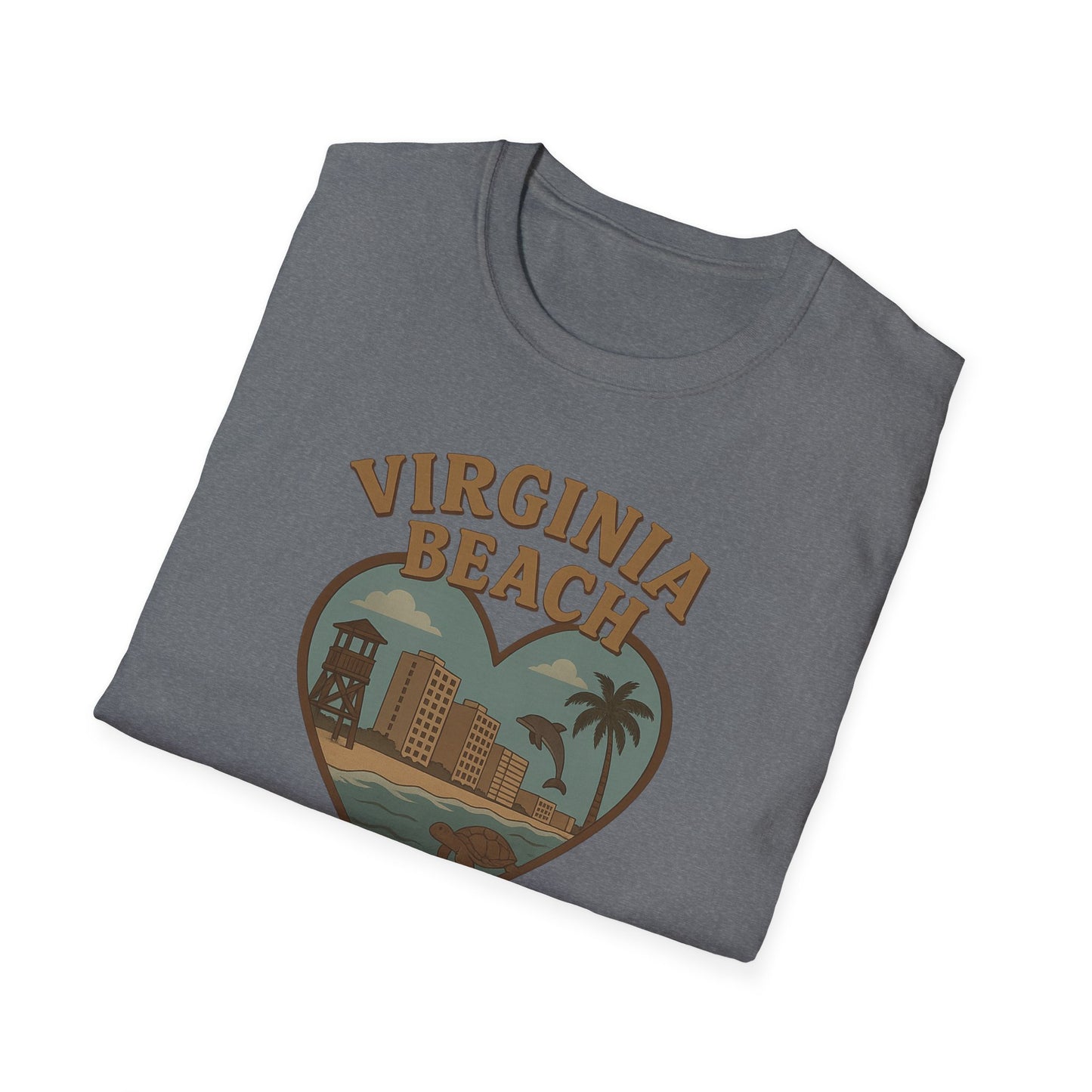 Groovy Virginia Beach T-Shirt - Celebrate Coastal Vibes with Dolphins and Turtles