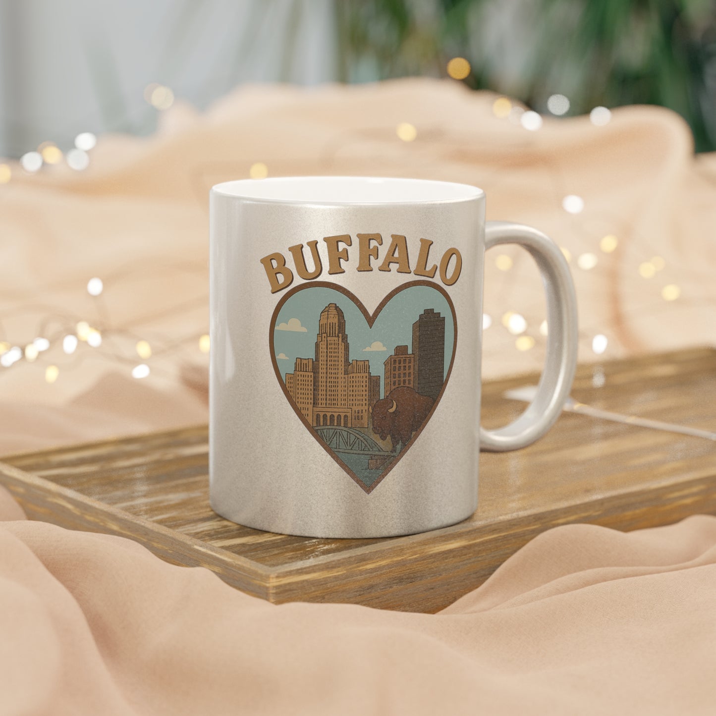 Sip Boldly with the Buffalo Shine: Metallic Mug in Silver or Gold