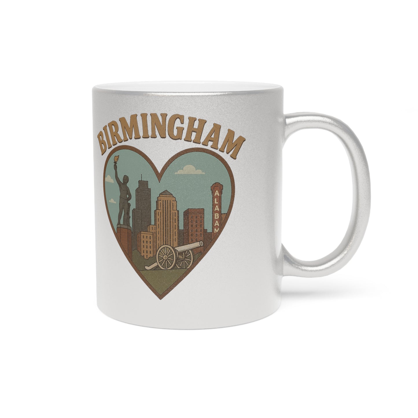 Sip Through the Heart of Birmingham: Vintage Metallic Mug Extravaganza!