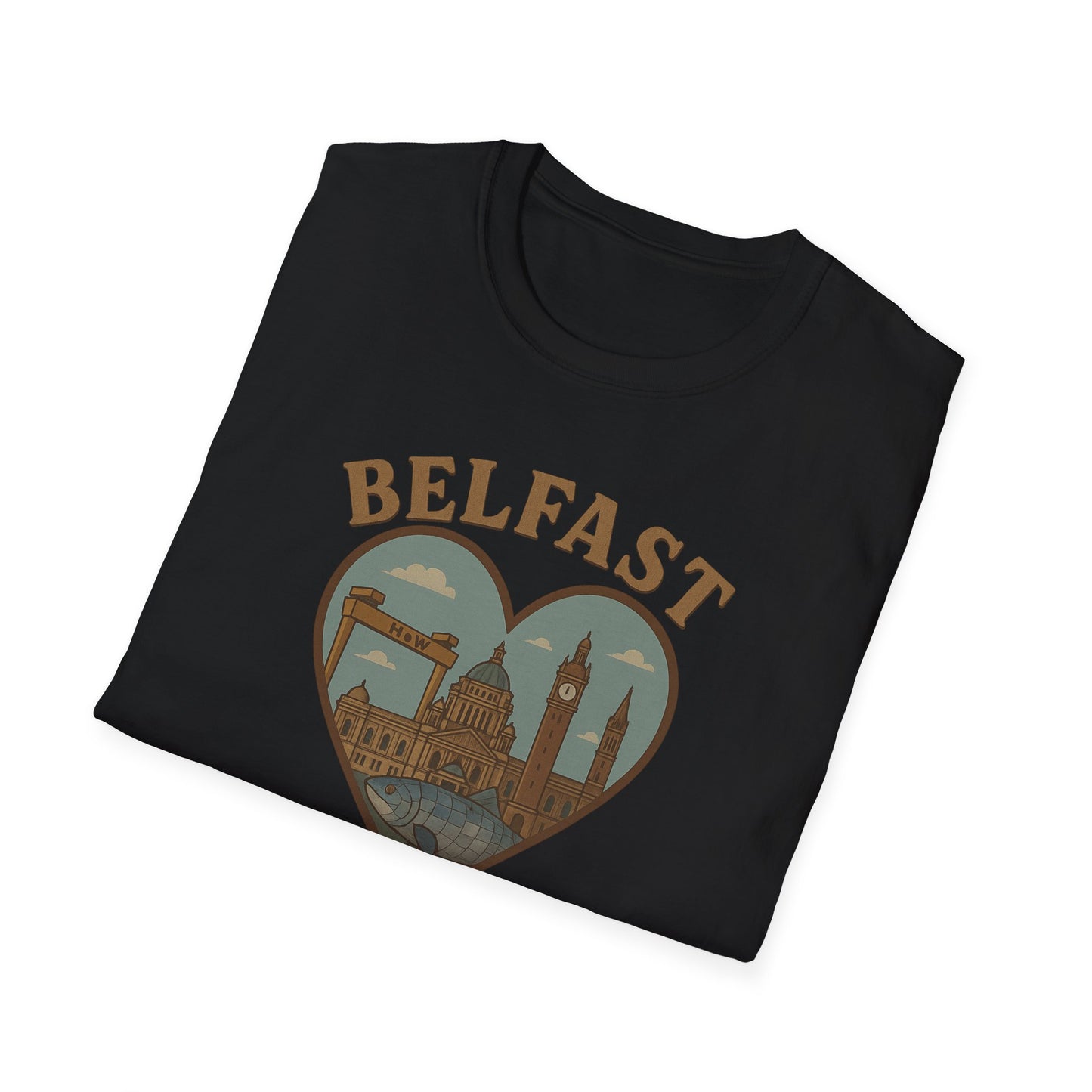 Fall in Love with Belfast: Unisex Soft T-shirt of Northern Ireland Charm!