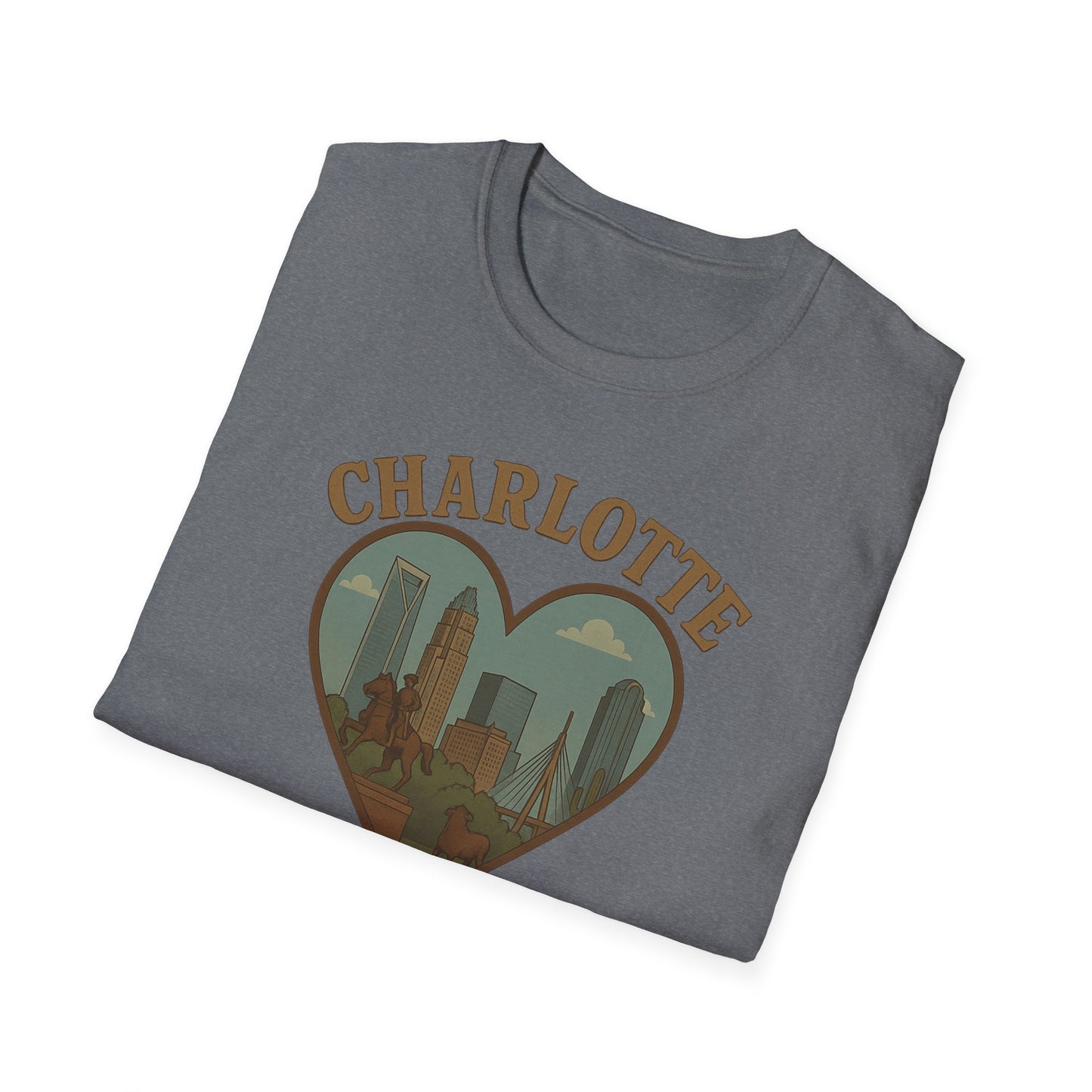 Fall in Love with Charlotte Unisex T-Shirt - Heartfelt City Skyline Style!