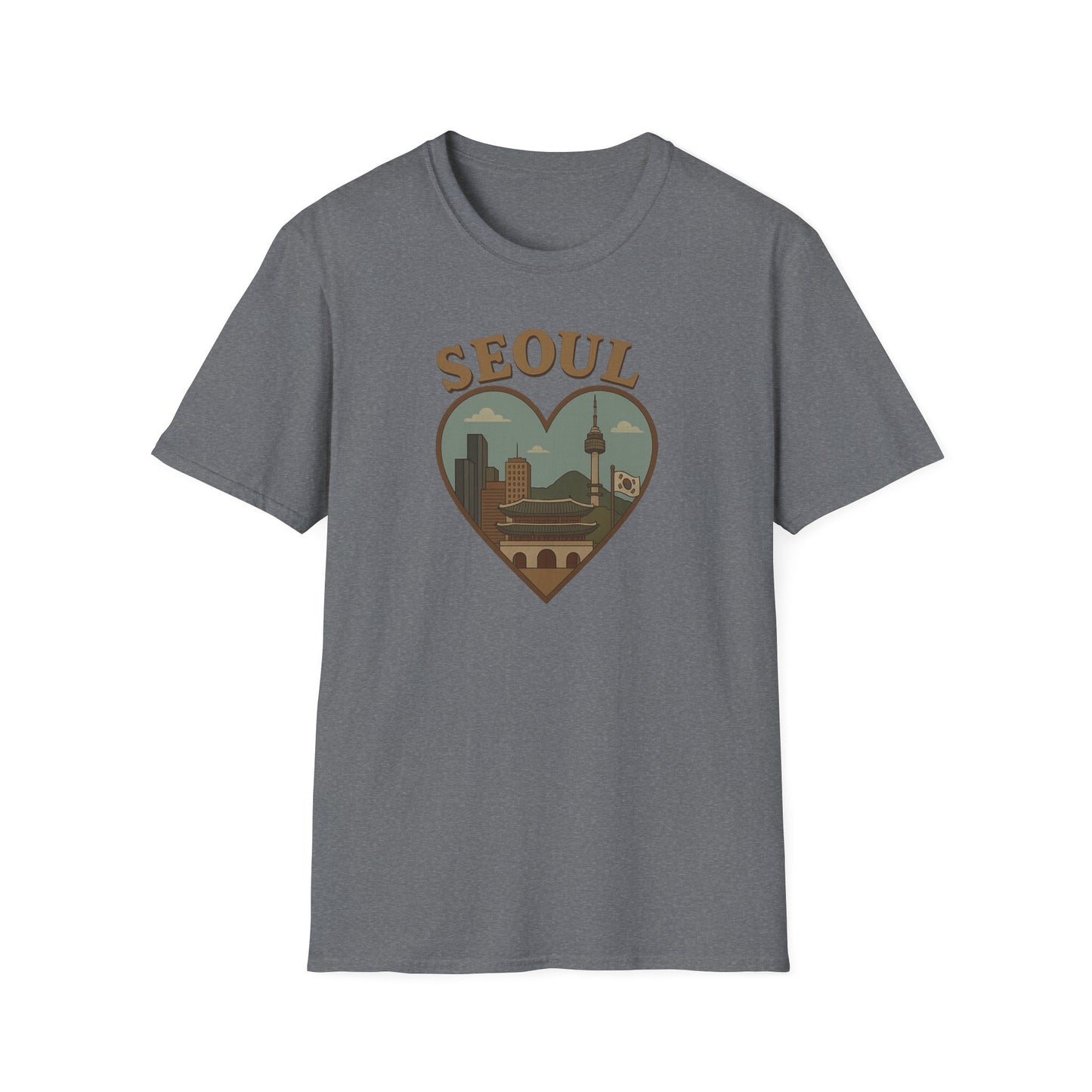 Love Seoul Heart T-Shirt for Wanderlust Enthusiasts with Soft Unisex Fit