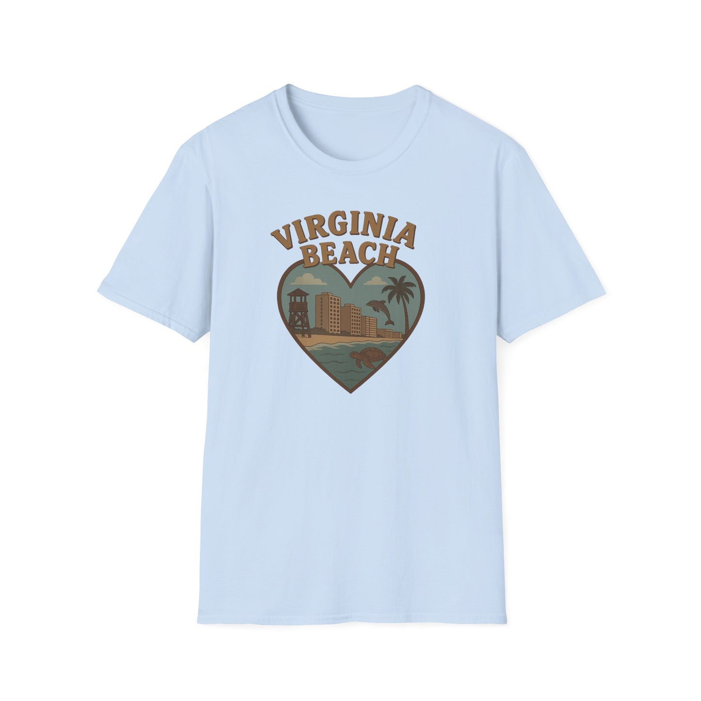 Groovy Virginia Beach T-Shirt - Celebrate Coastal Vibes with Dolphins and Turtles
