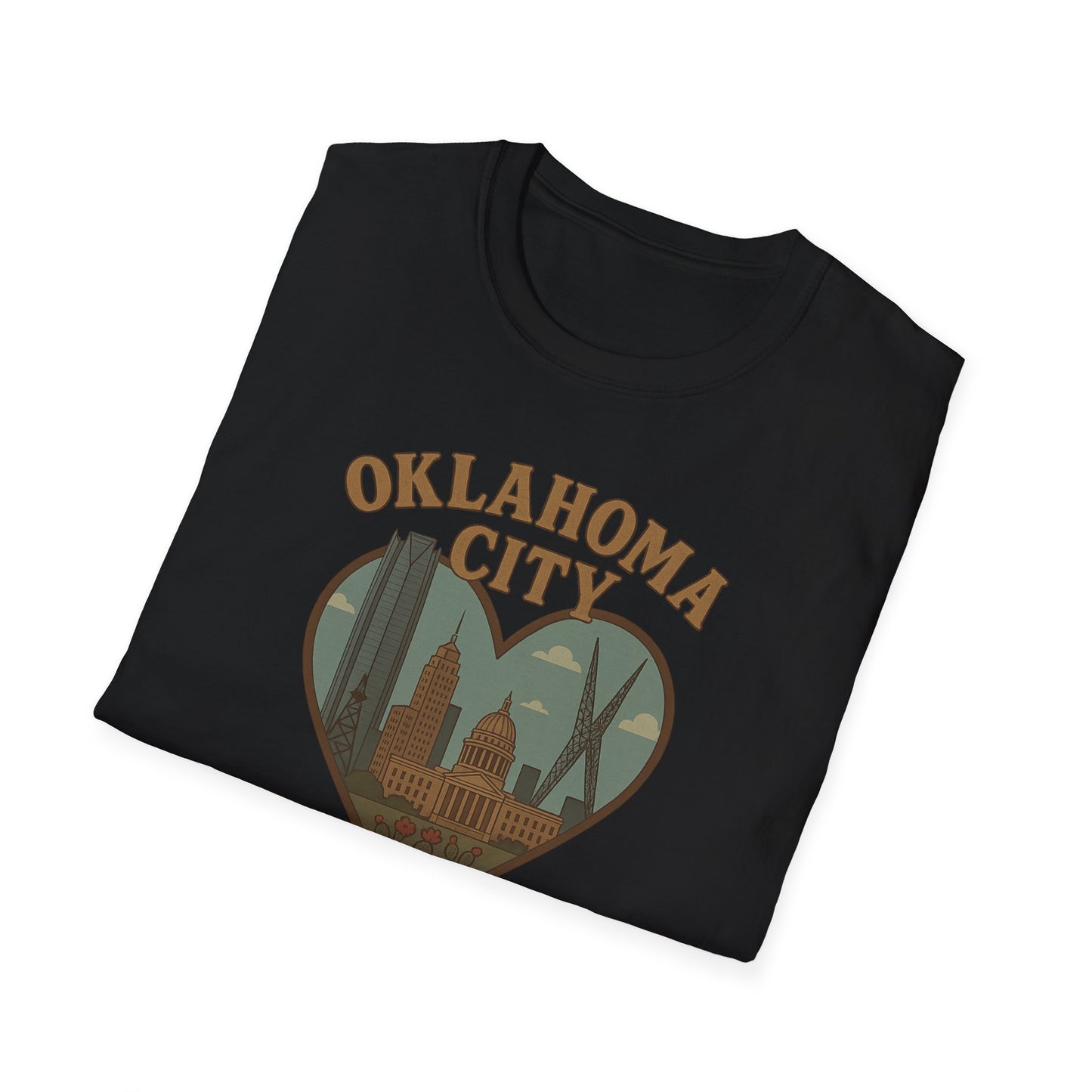 Fall Head Over Heels for Oklahoma City with This Soft Unisex Skyline Tee