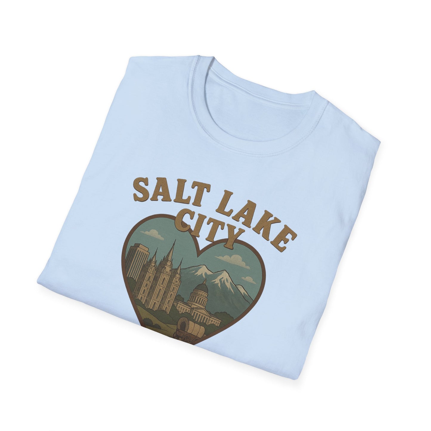 Embrace the Salty Air with Our Retro Salt Lake City Scenic Heart T-Shirt