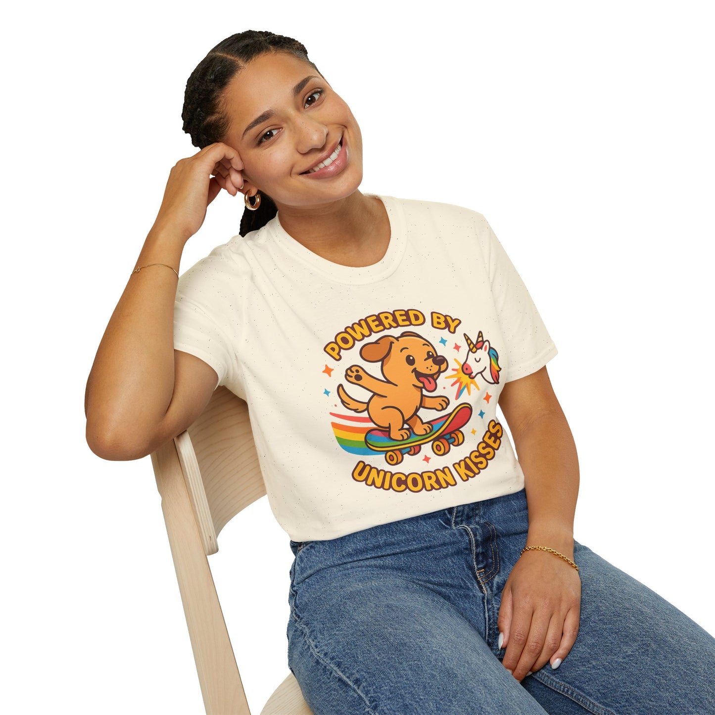 Unleash Your Inner Magic with Our 'Powered By Unicorn Kisses' Unisex Tee