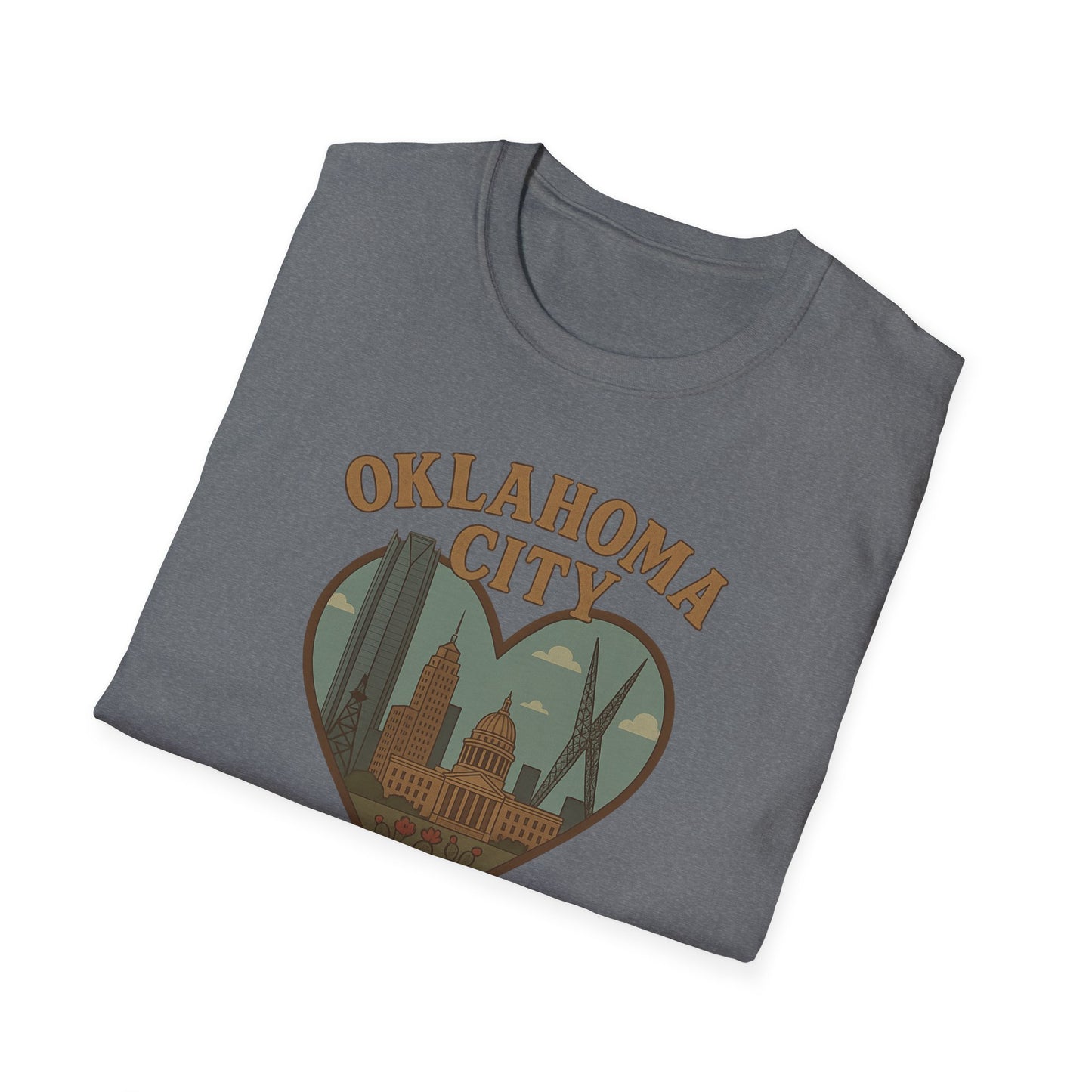 Fall Head Over Heels for Oklahoma City with This Soft Unisex Skyline Tee