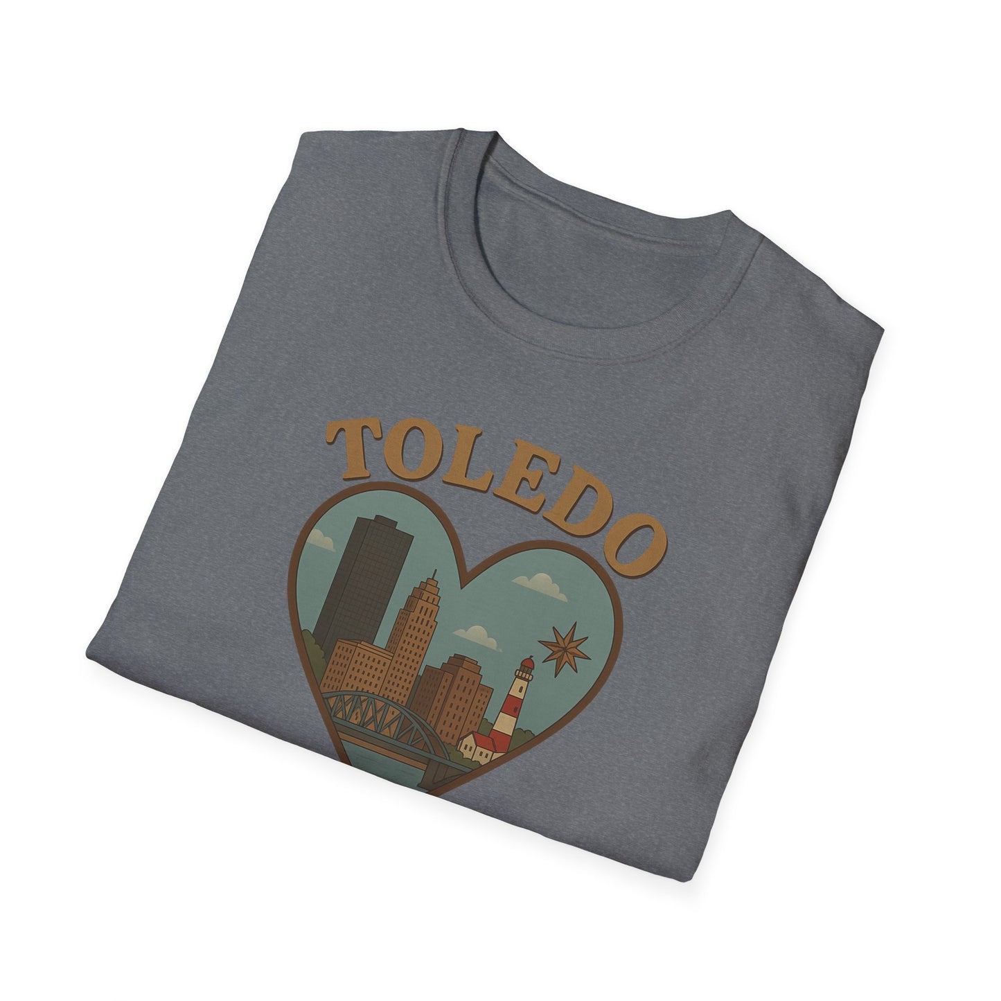 Fall Madly In Love with Toledo Skyline Heartbeat Unisex Tee