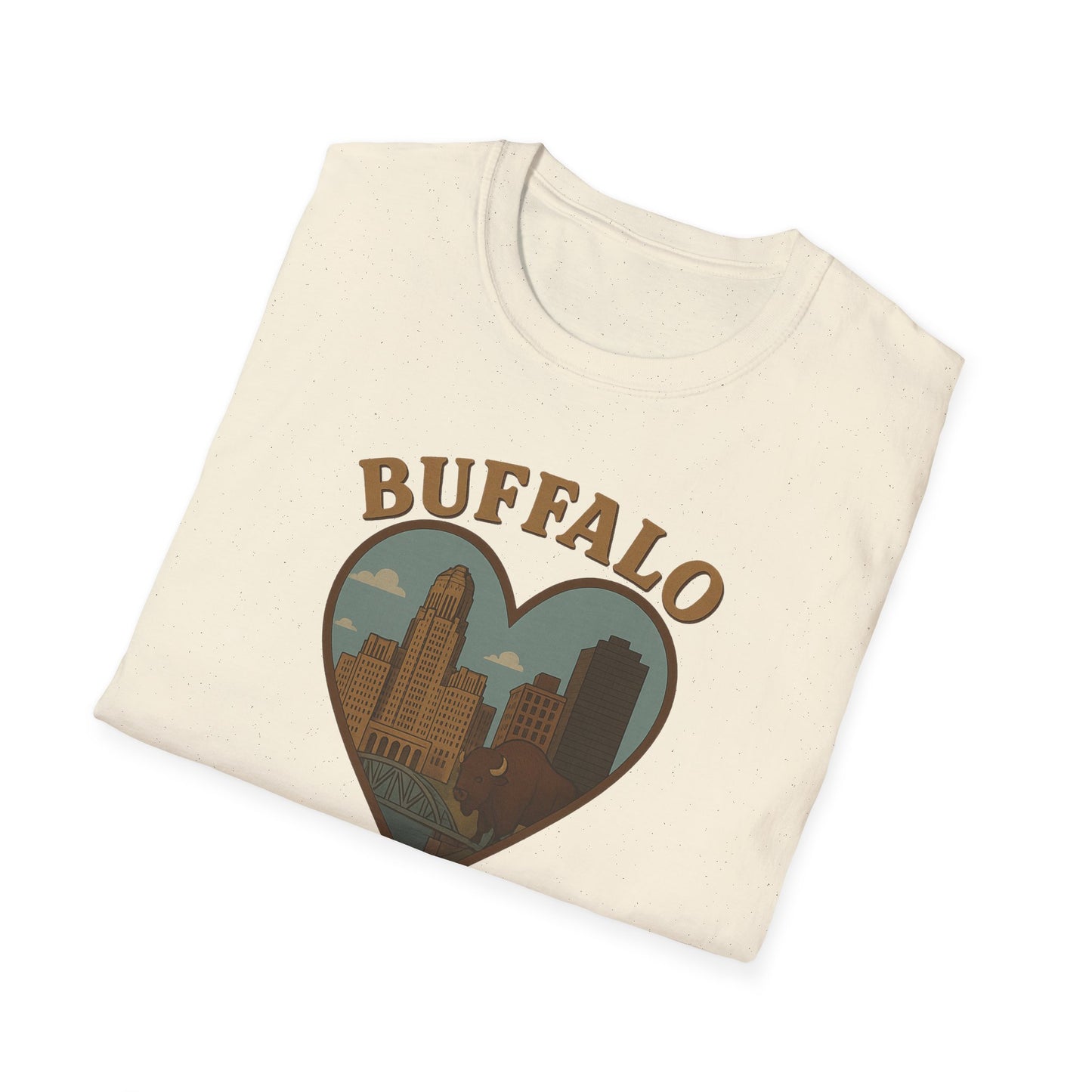 Buffalo Lovers Unite: Embrace City Skyline & Roaming Bison on a Soft Unisex Tee