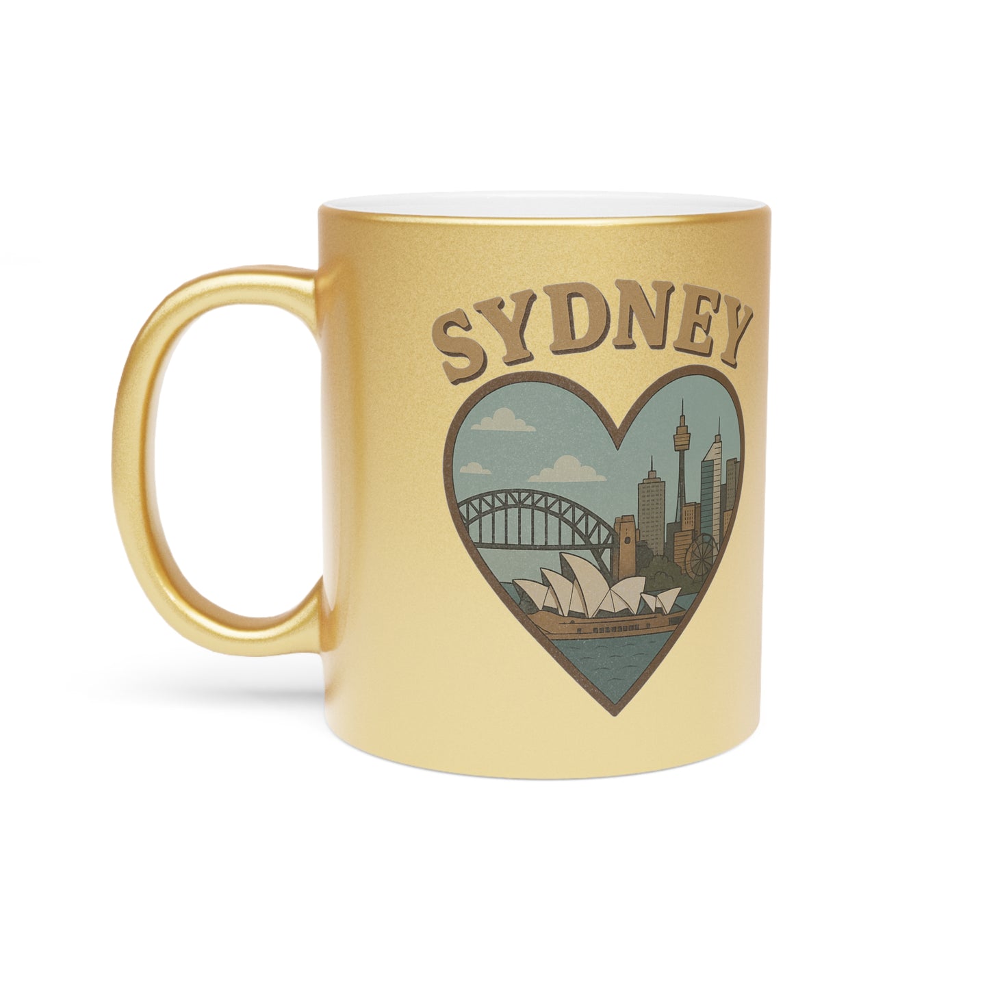 Sip Like an Aussie in Style with Our Bold Metallic Sydney Skyline Mug