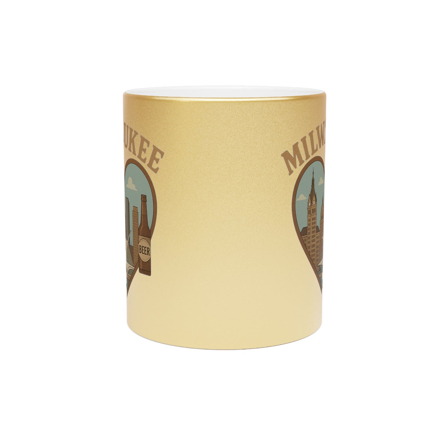 Sip Milwaukee Dreams with a Metallic Mug in Shimmering Silver and Gold
