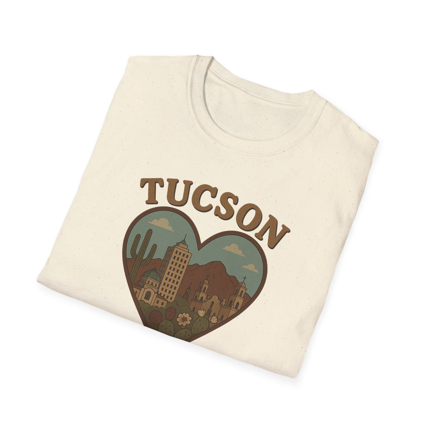 Tucson Love Heart Skyline T-Shirt - Soft Unisex Desert Cactus Tee