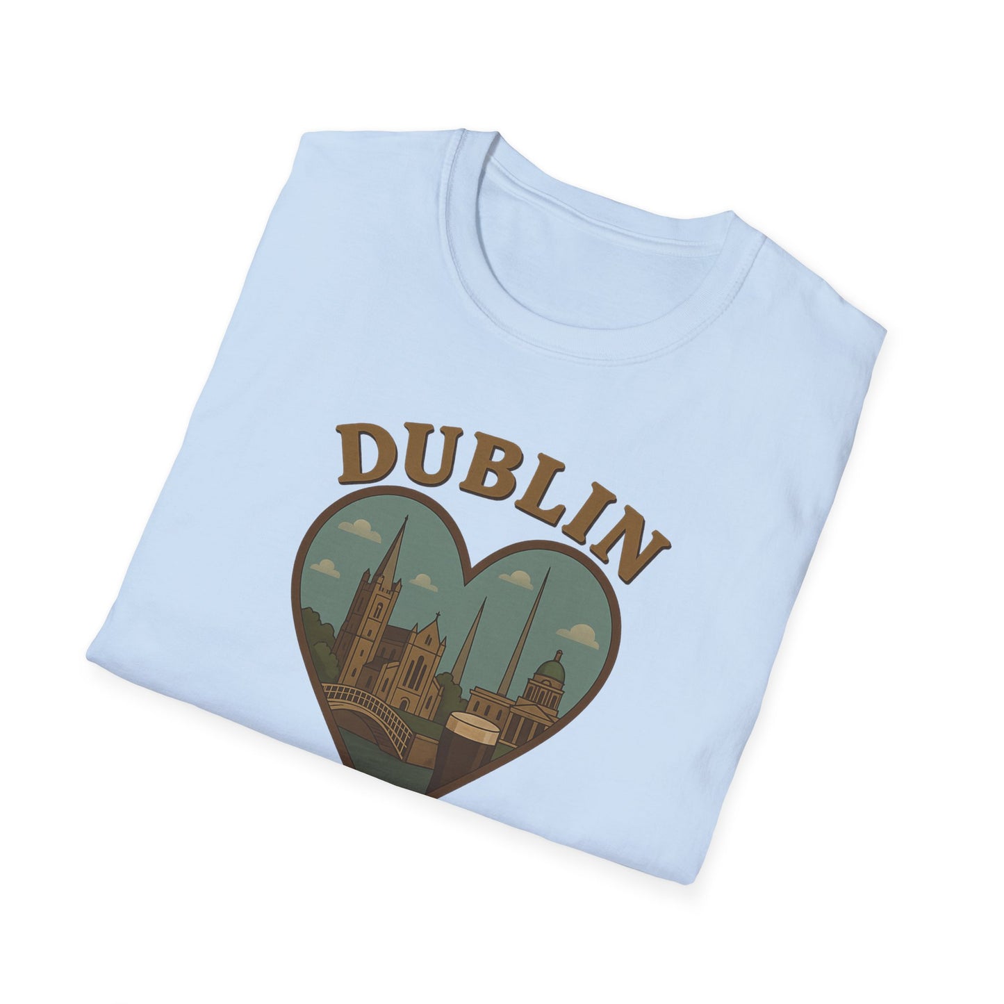 Cozy Dublin Heartbeat Shirt: Unisex Tee Celebrating Emerald Isle's Charm