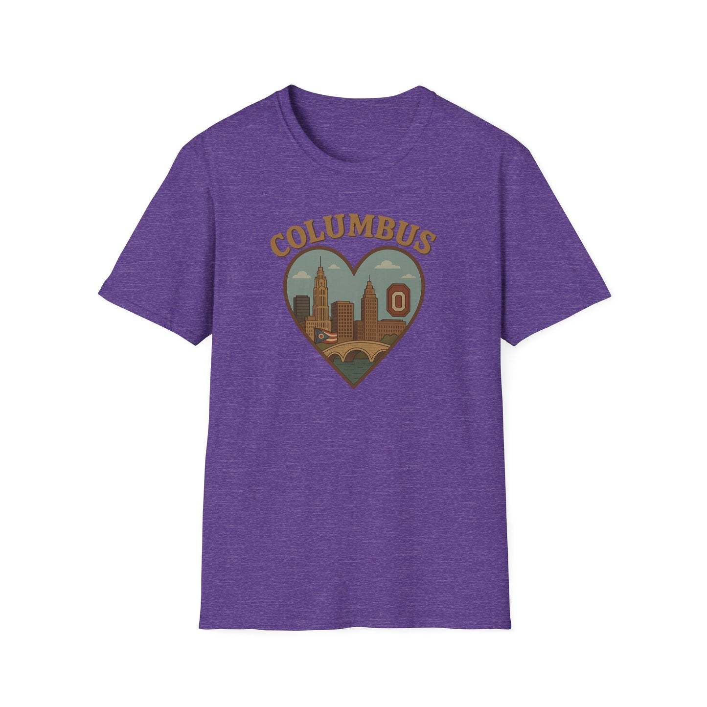 Fall in Love with Columbus: Unisex T-Shirt Celebrating Skyline, Bridges & Ohio Pride
