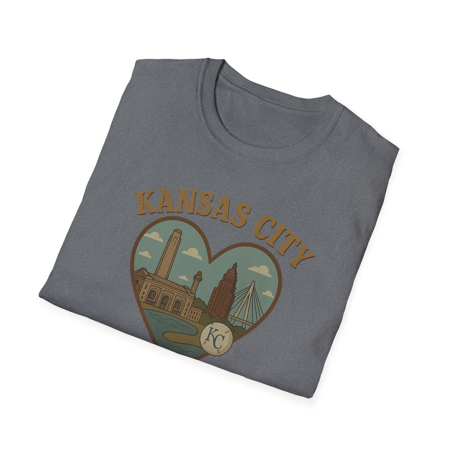 Fall in Love with Kansas City: Quirky Heartscape Tee for Proud Midwestern Spirits