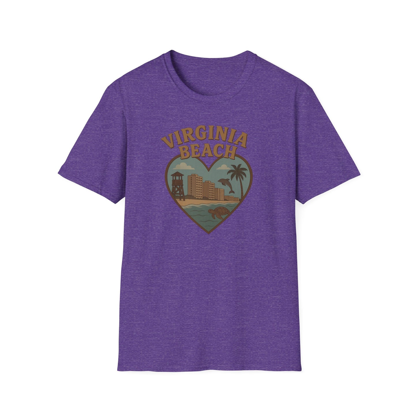 Groovy Virginia Beach T-Shirt - Celebrate Coastal Vibes with Dolphins and Turtles