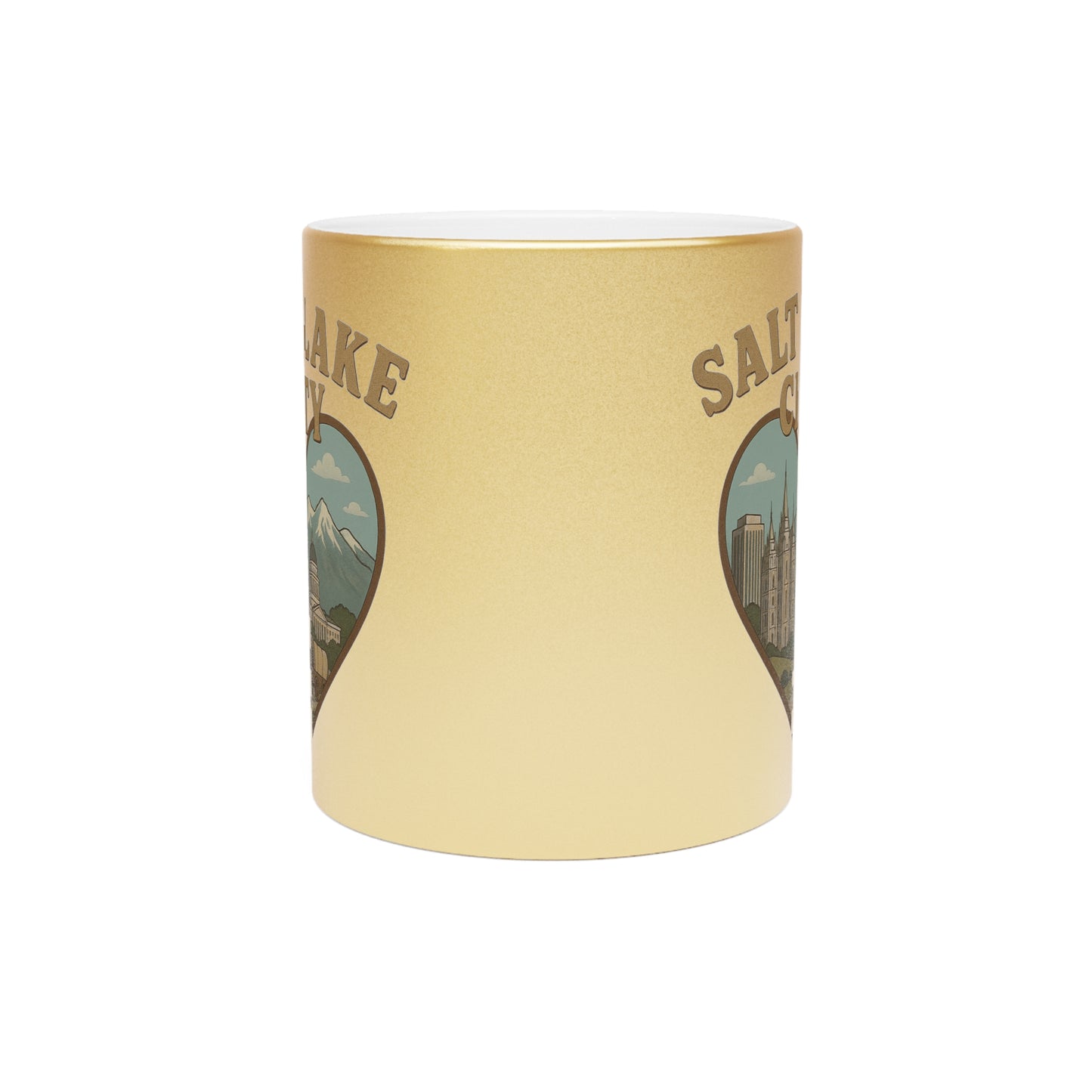 Unleash Your Inner Pioneer Spirit with Our Vintage Salt Lake City Metallic Mug!