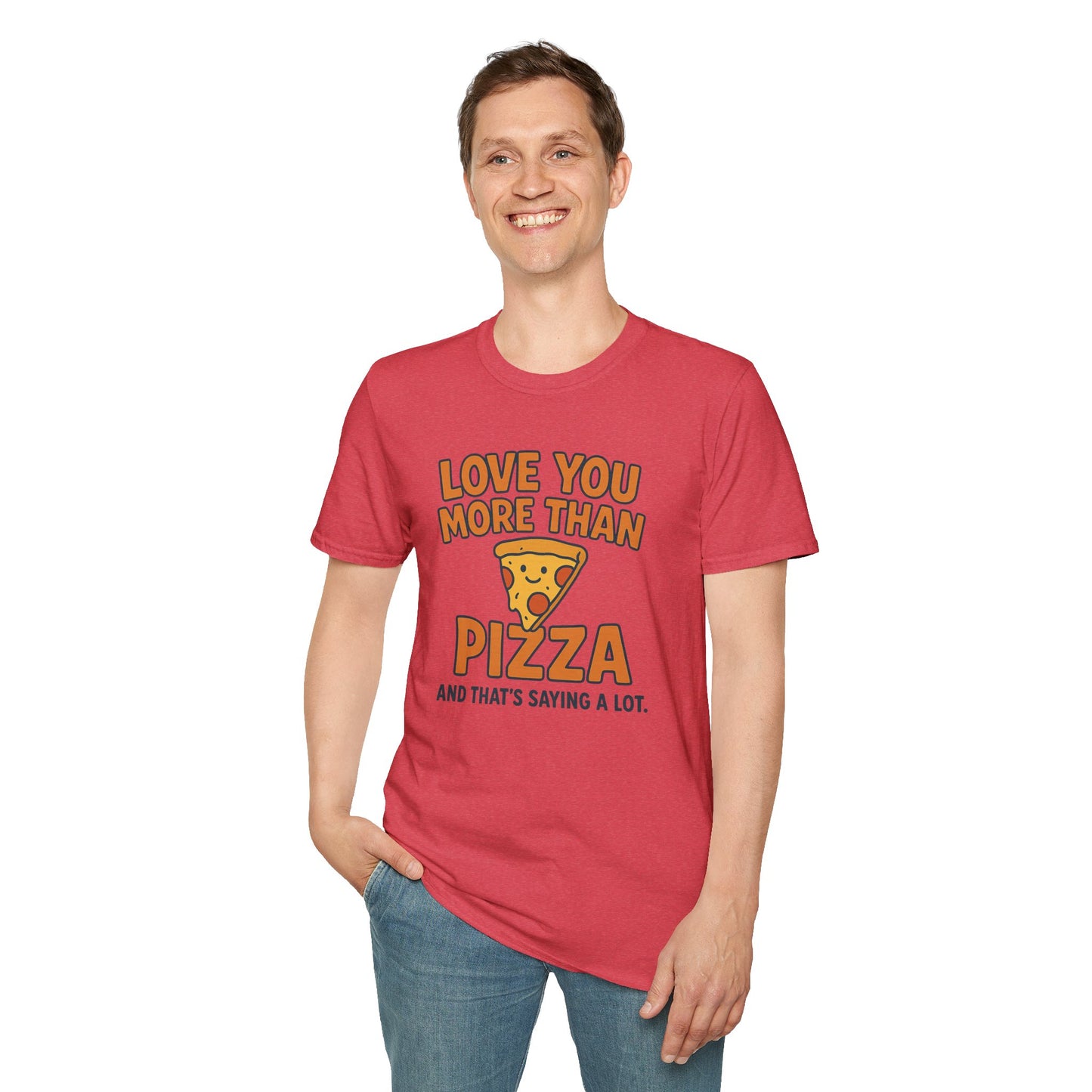 Pizza Love Proclamation: Cheesy Typography Design, Cartoon Food Humor Graphic