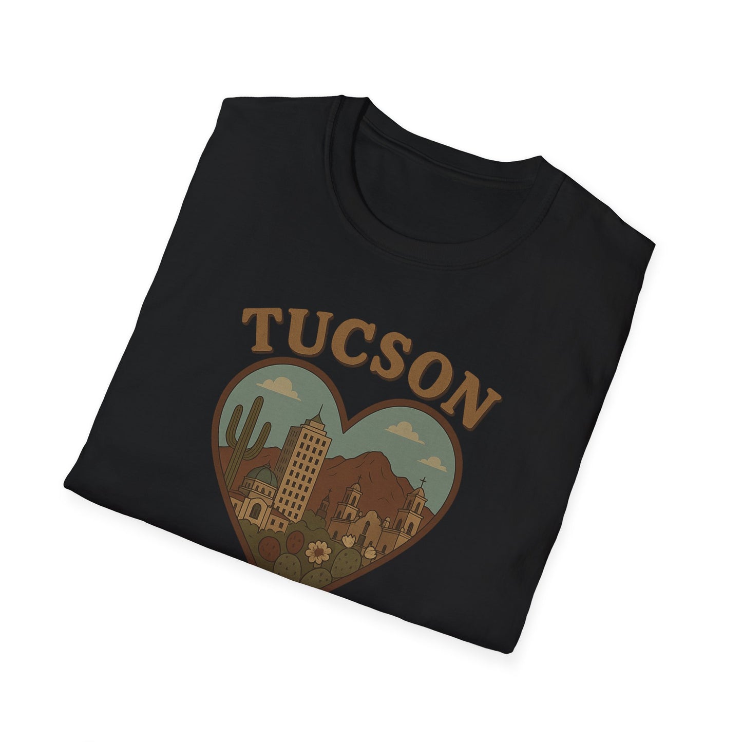 Tucson Love Heart Skyline T-Shirt - Soft Unisex Desert Cactus Tee