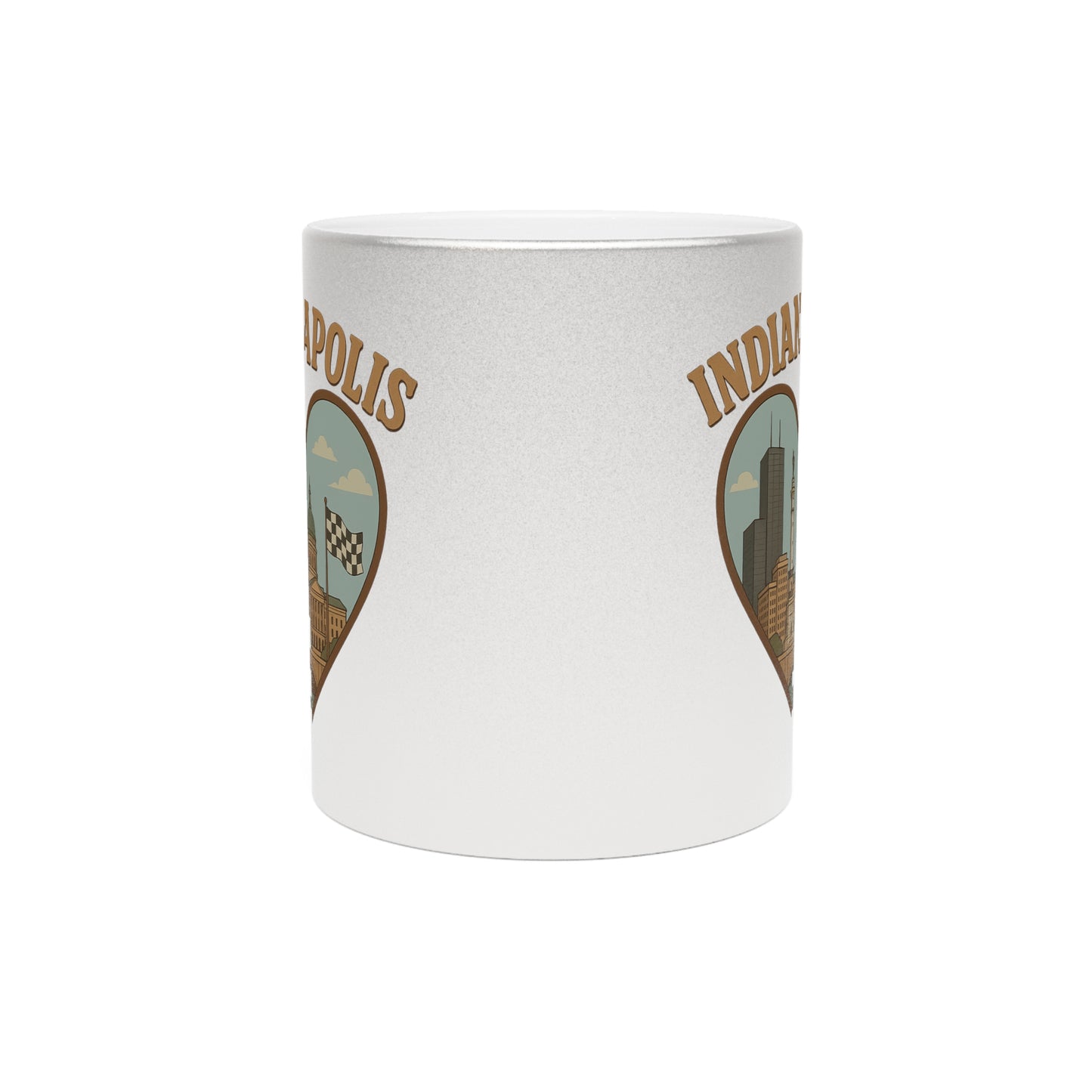 Indy Gold & Silver Mug: Sip Your Love for Indianapolis Iconic Skyline!