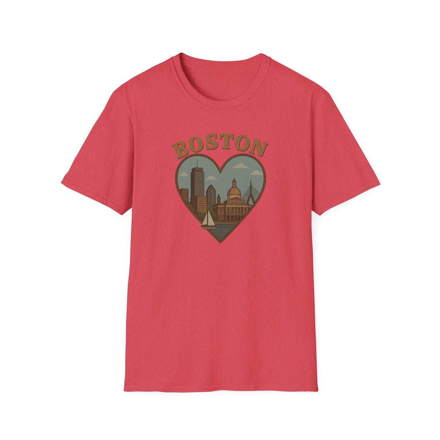 Embrace Boston Love with this Heartfelt Skyline Graphic T-Shirt